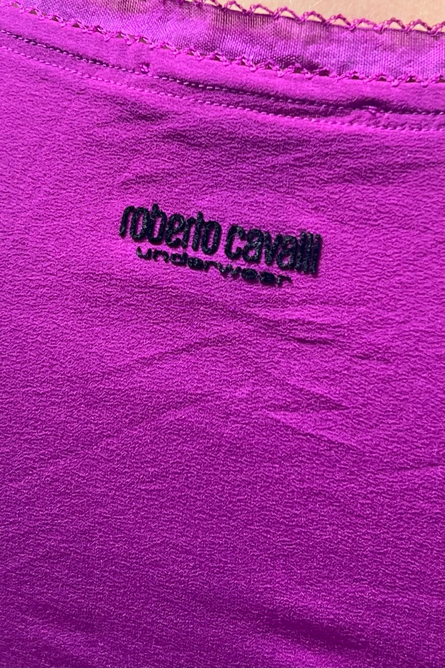 Vintage Purple Strass Logo V-Neck Top