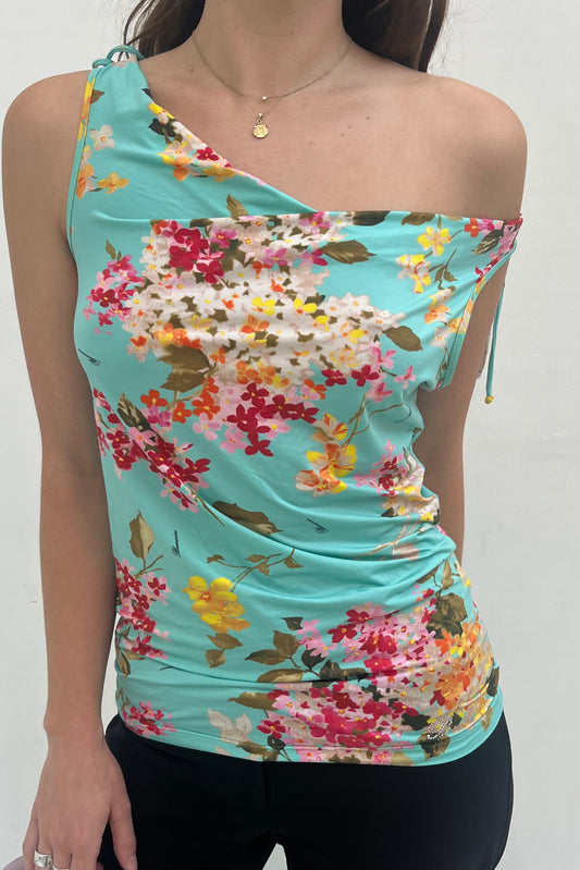 Vintage Turquoise Flower Top