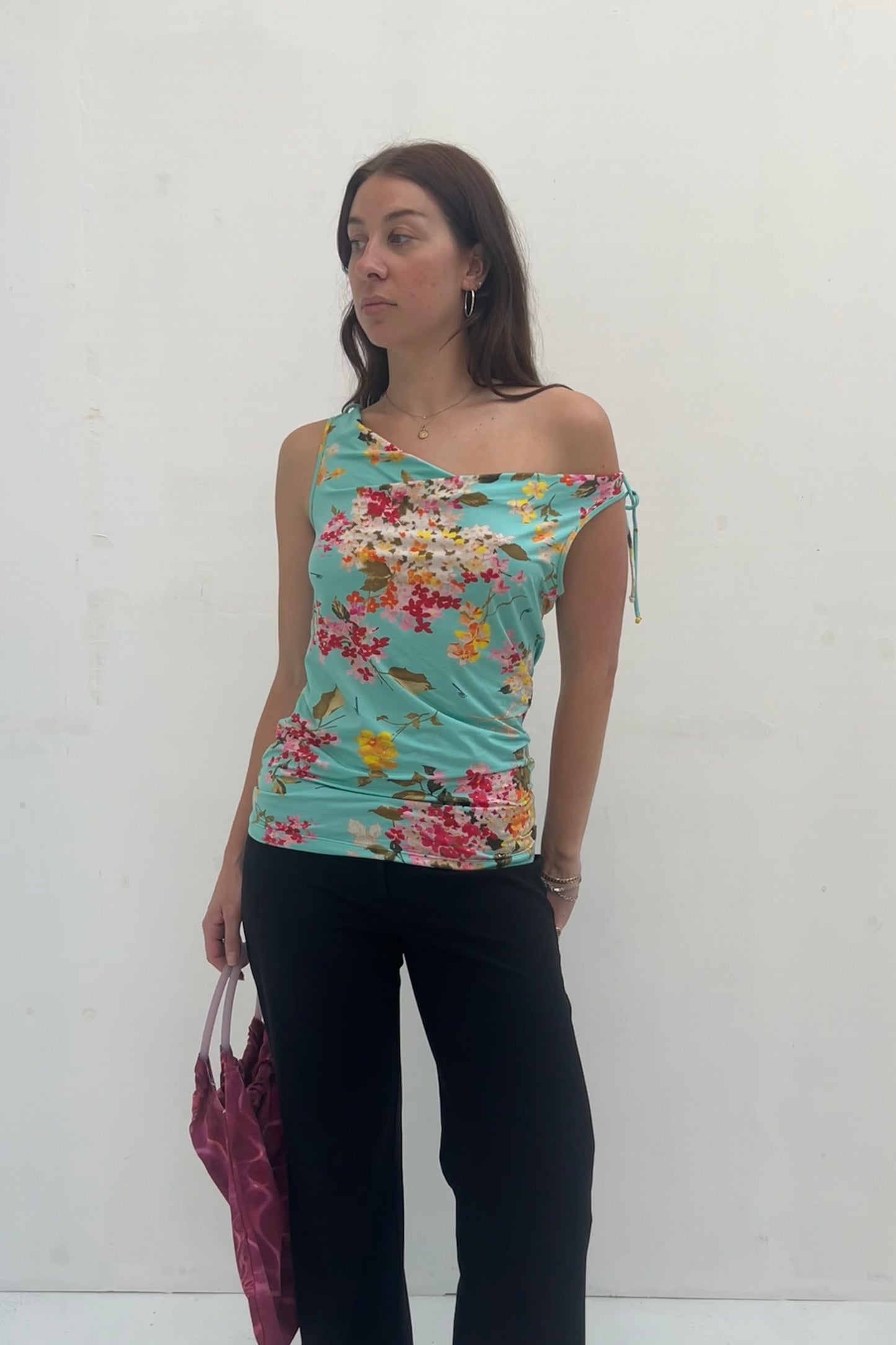 Vintage Turquoise Flower Top