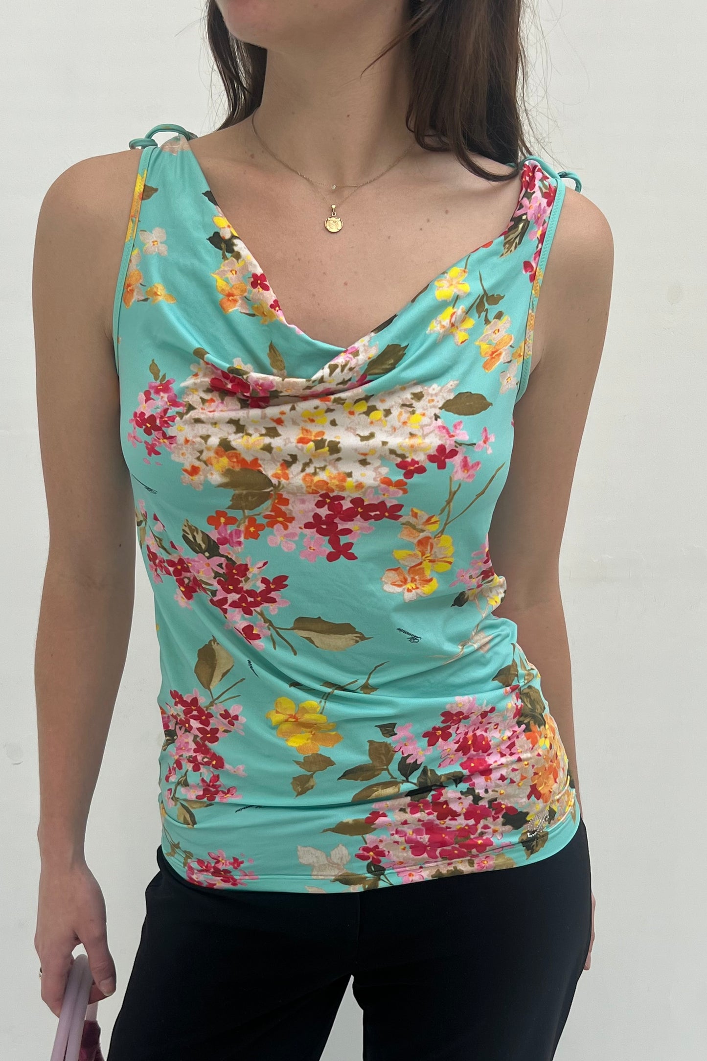 Vintage Turquoise Flower Top
