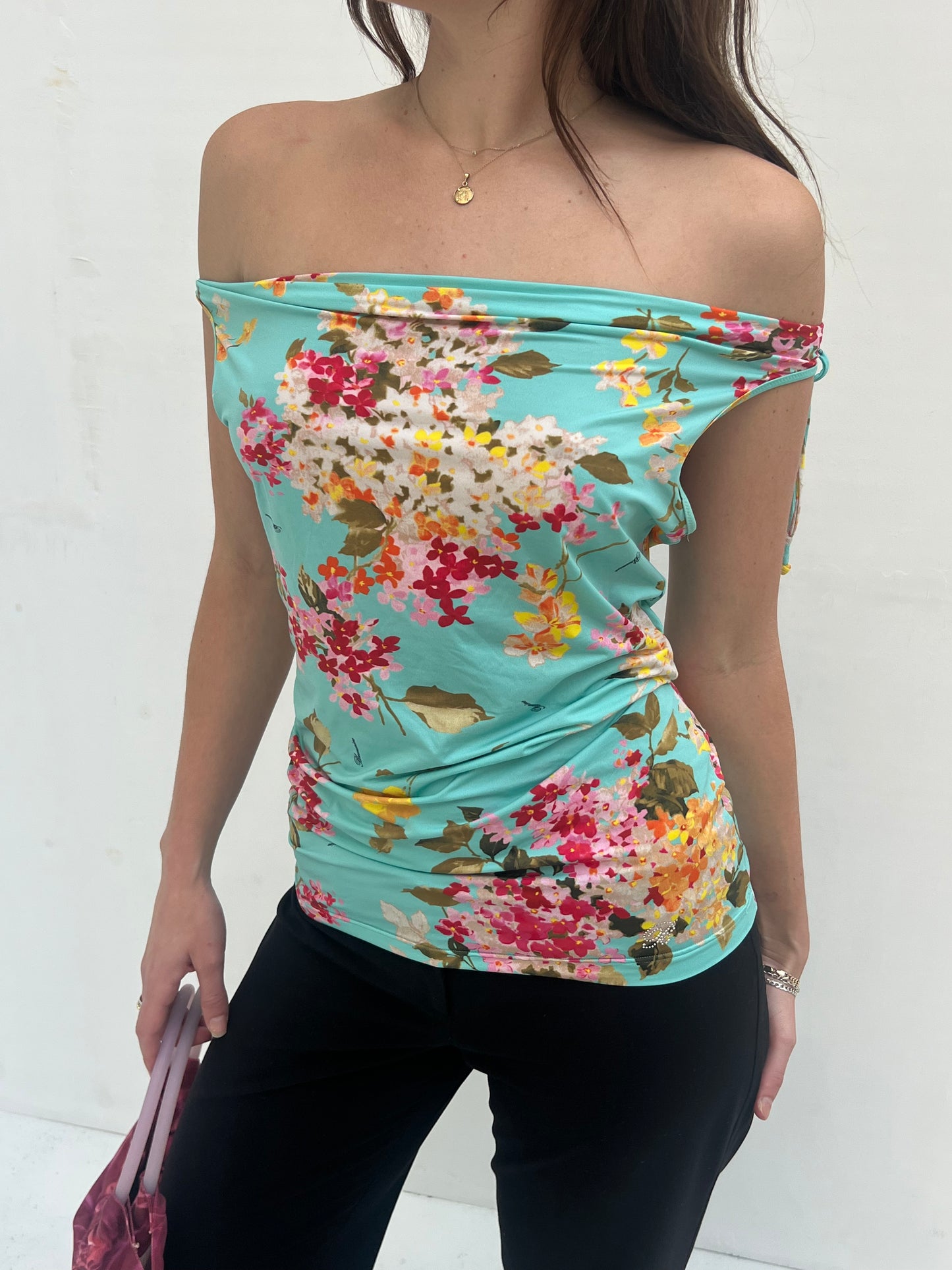 Vintage Turquoise Flower Top