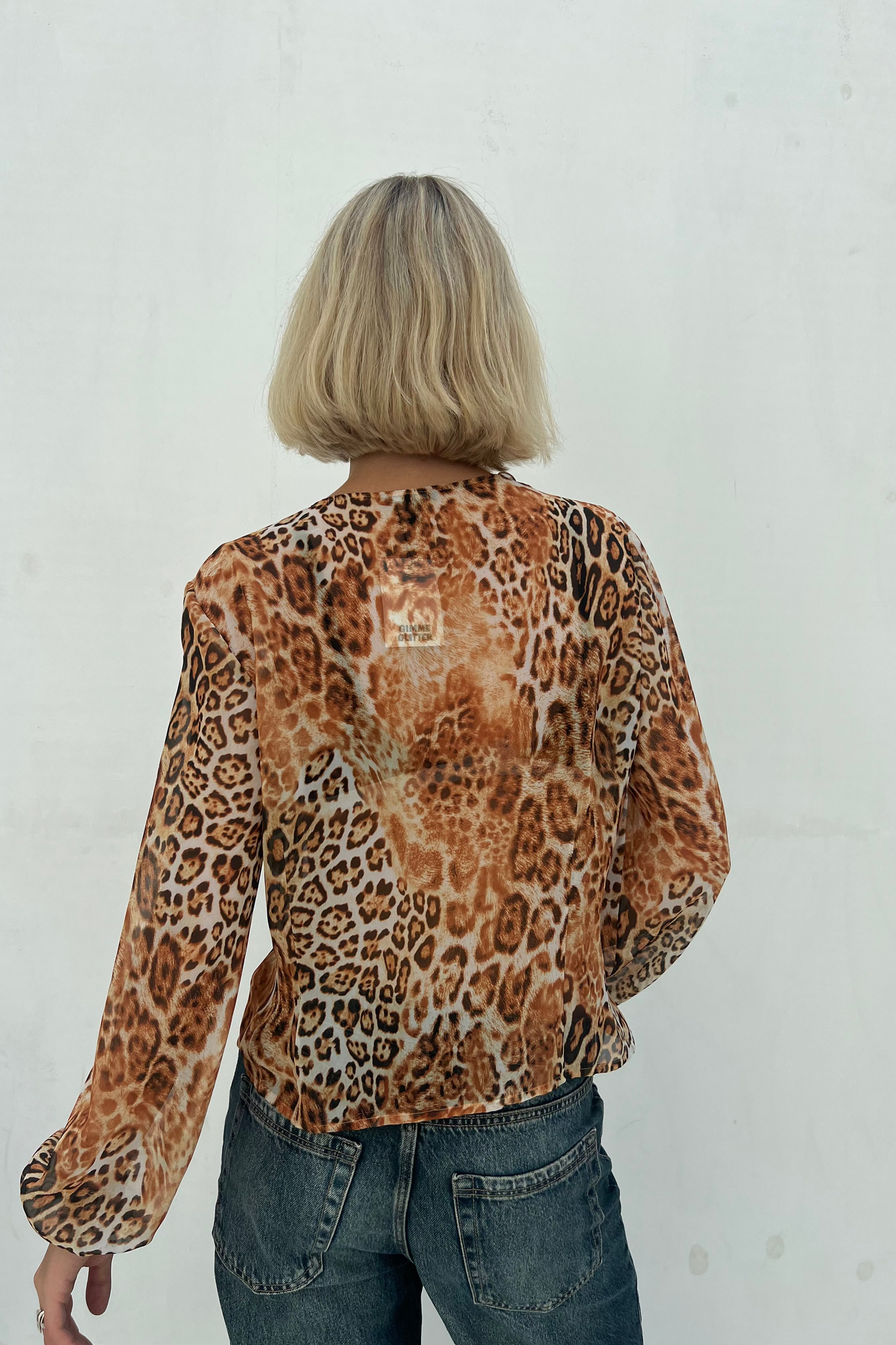 Vintage Leopard Ruffle Blouse