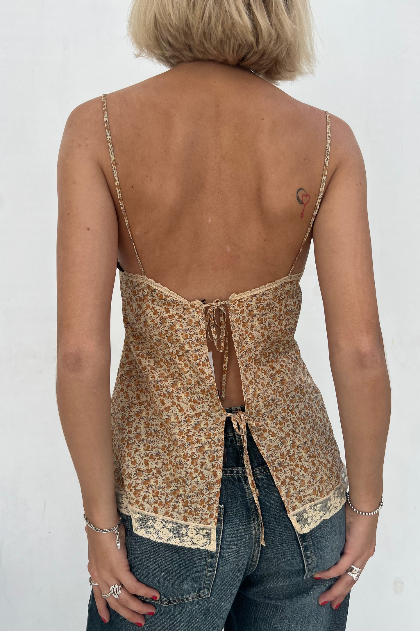 Vintage Brown Mini Floral Cami Top