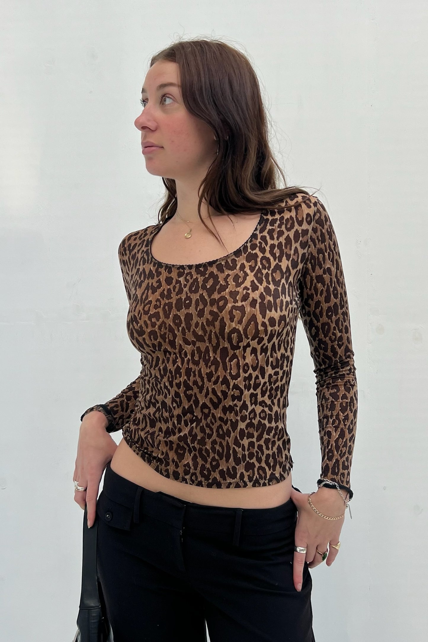 Vintage Classic Leopard See-Through Longsleeve