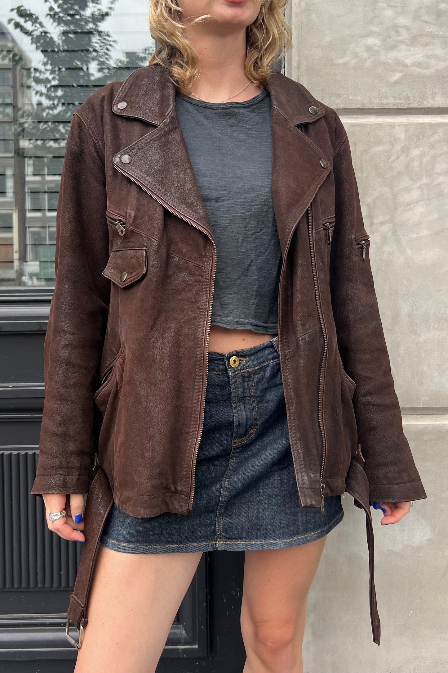 Vintage Zino & Judy Chocolate Leather Biker Jacket