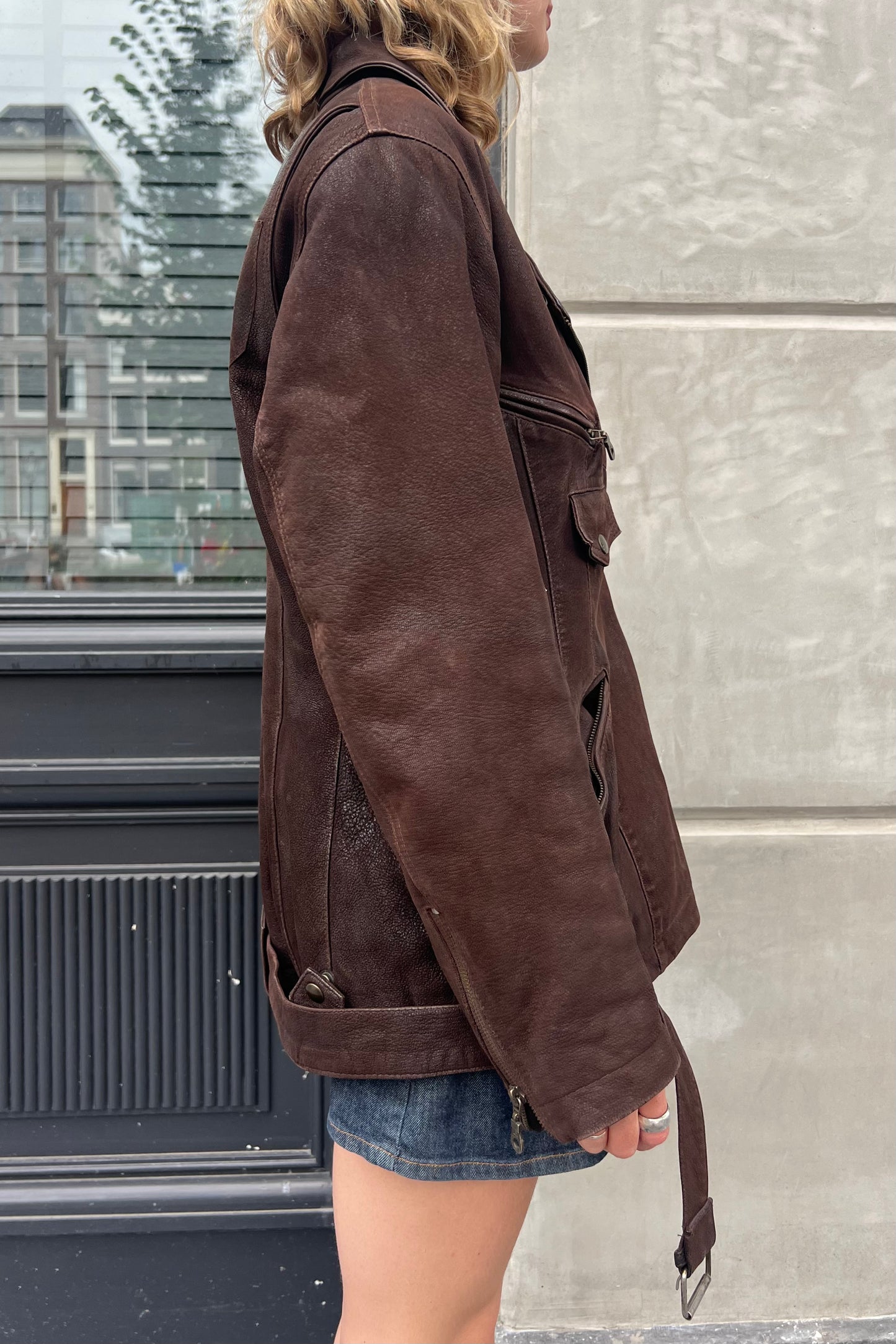 Vintage Zino & Judy Chocolate Leather Biker Jacket
