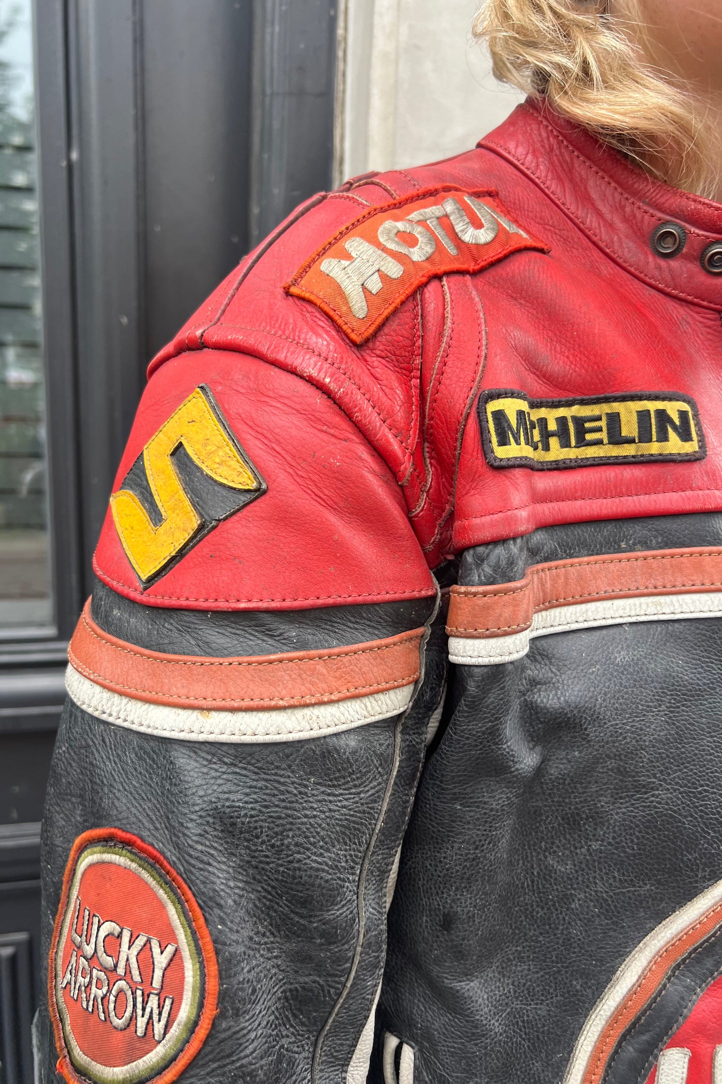 Vintage Lucky Arrow Leather Motor Jacket -