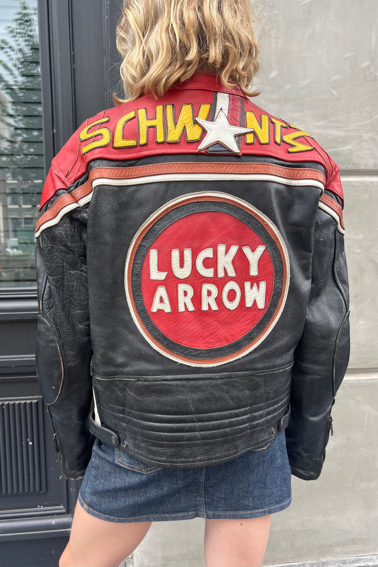Vintage Lucky Arrow Leather Motor Jacket -