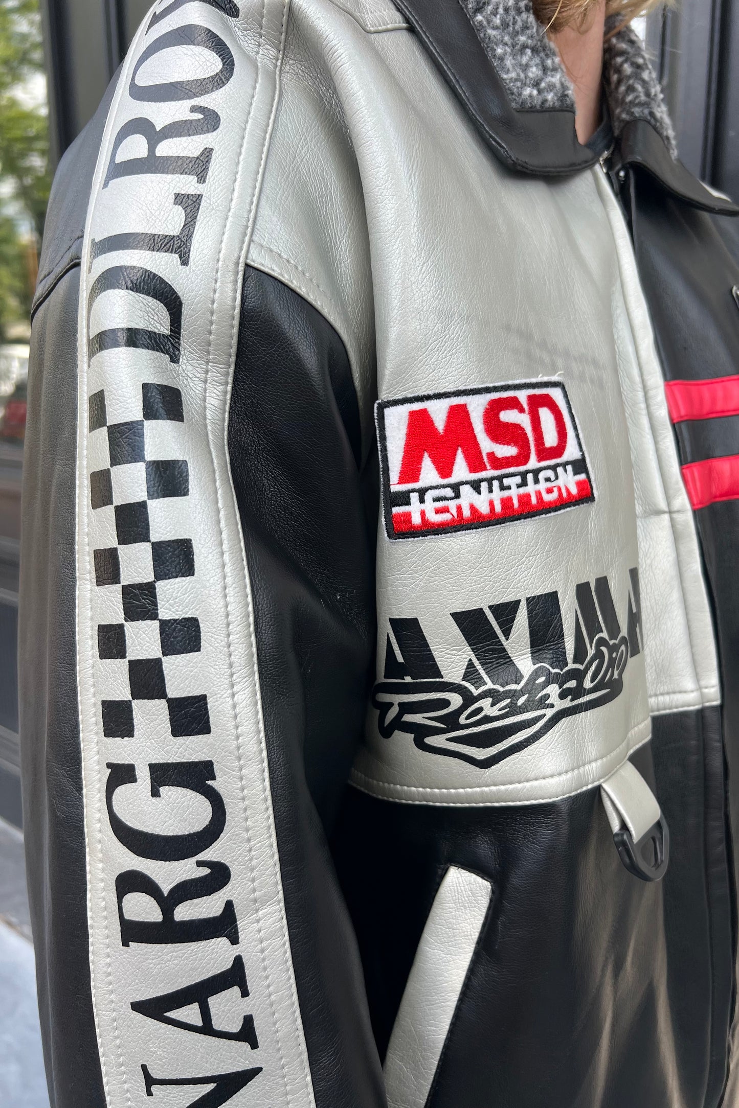 Vintage Leather Xir Vegan Leather Racing Jacket