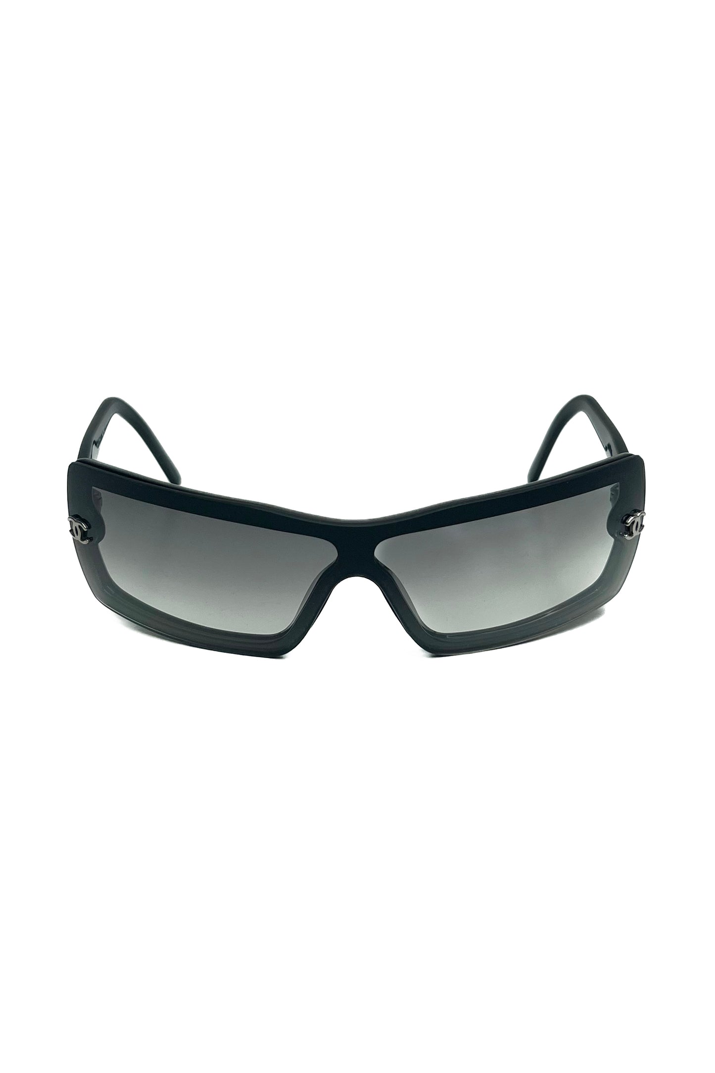 Vintage Black Gradient Rectangular Mask Sunglasses