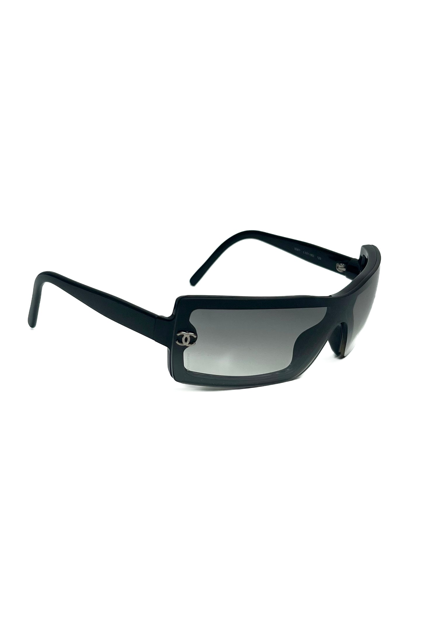 Vintage Black Gradient Rectangular Mask Sunglasses