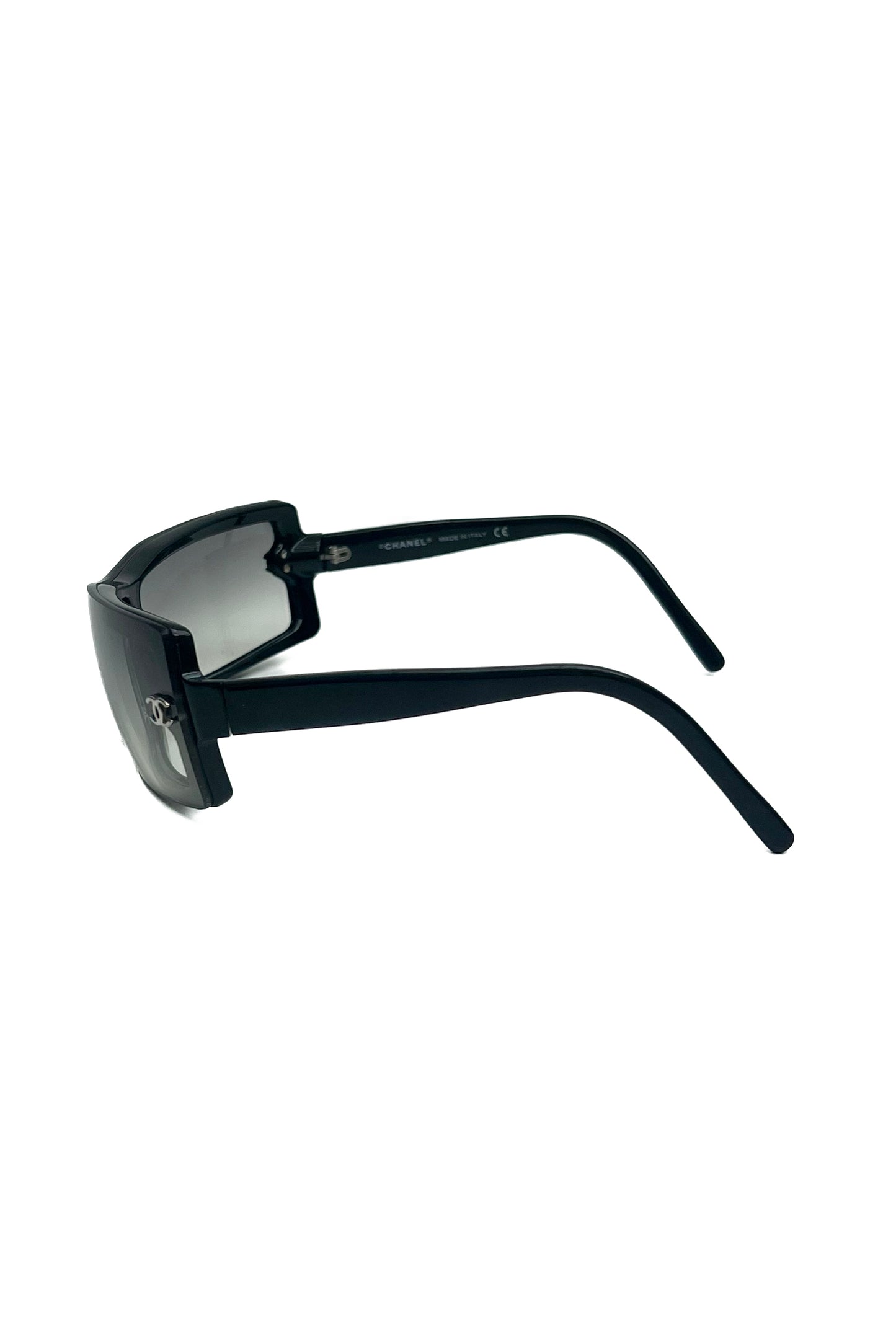 Vintage Black Gradient Rectangular Mask Sunglasses