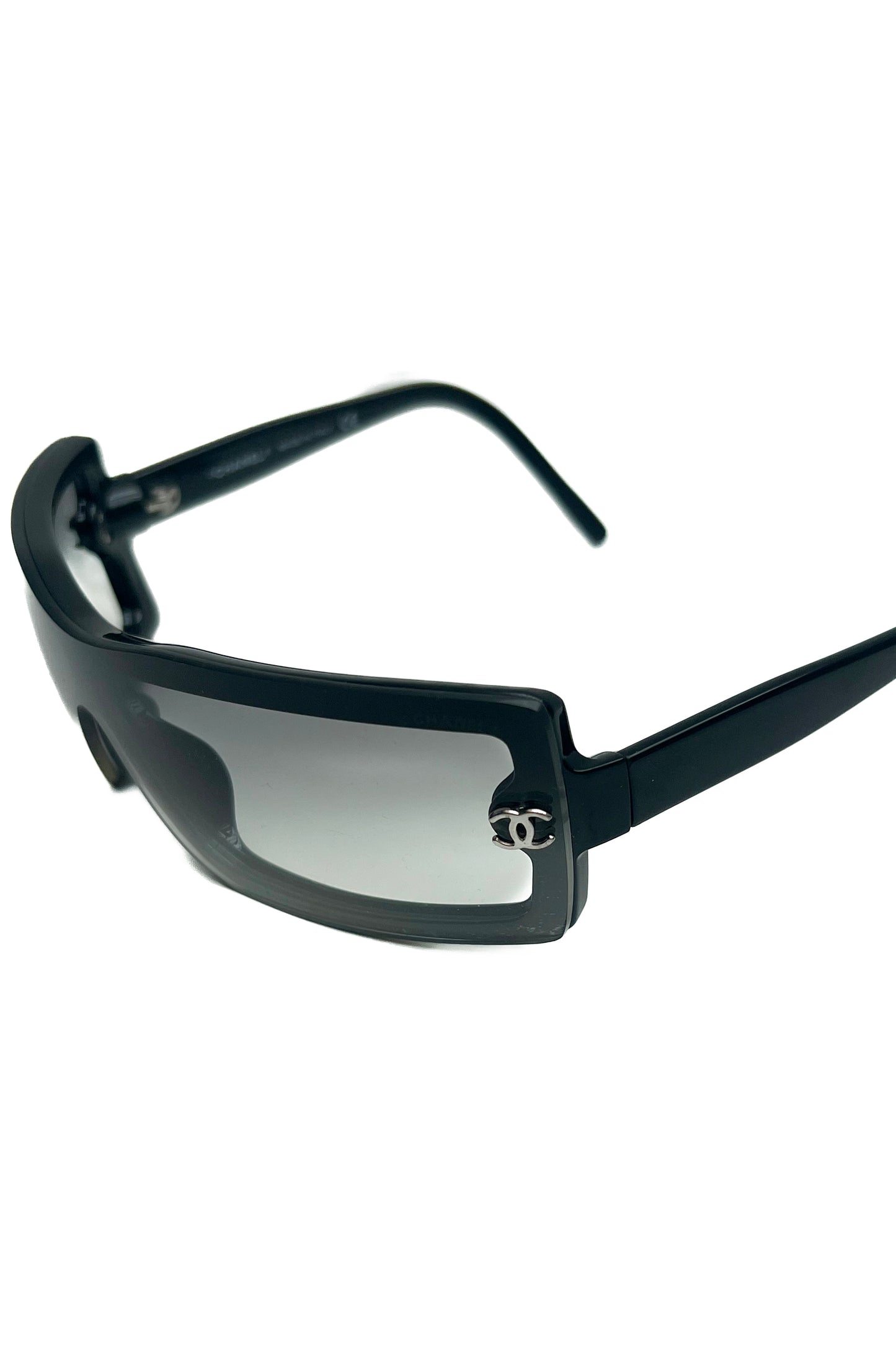 Vintage Black Gradient Rectangular Mask Sunglasses