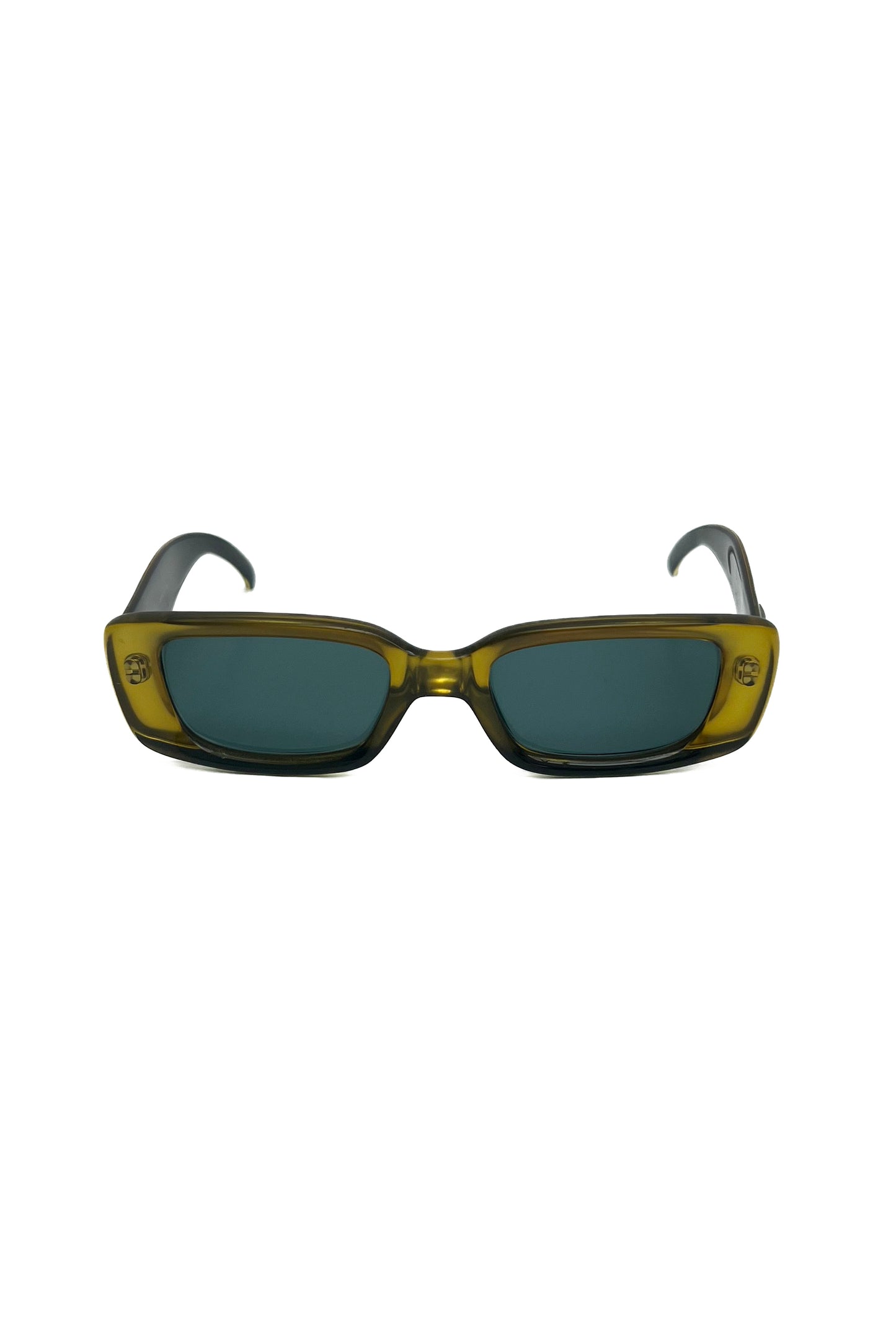 Vintage Olive Rectangular Classic Sunglasses