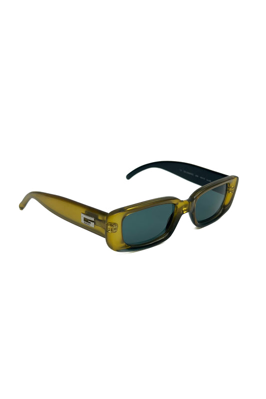 Vintage Olive Rectangular Classic Sunglasses