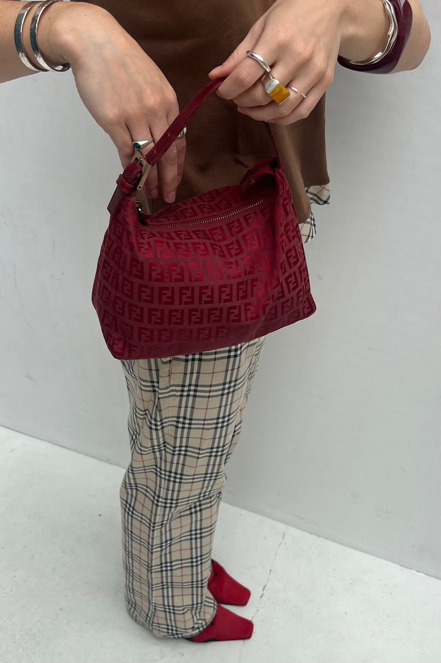 Vintage Red Zucchino Top Handle Bag