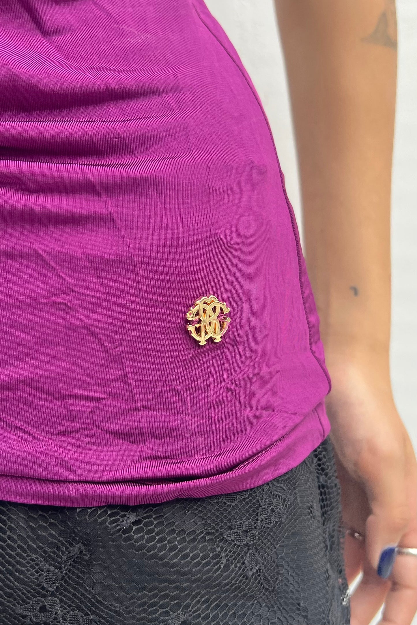 Vintage Purple Double Layered Ruched Top
