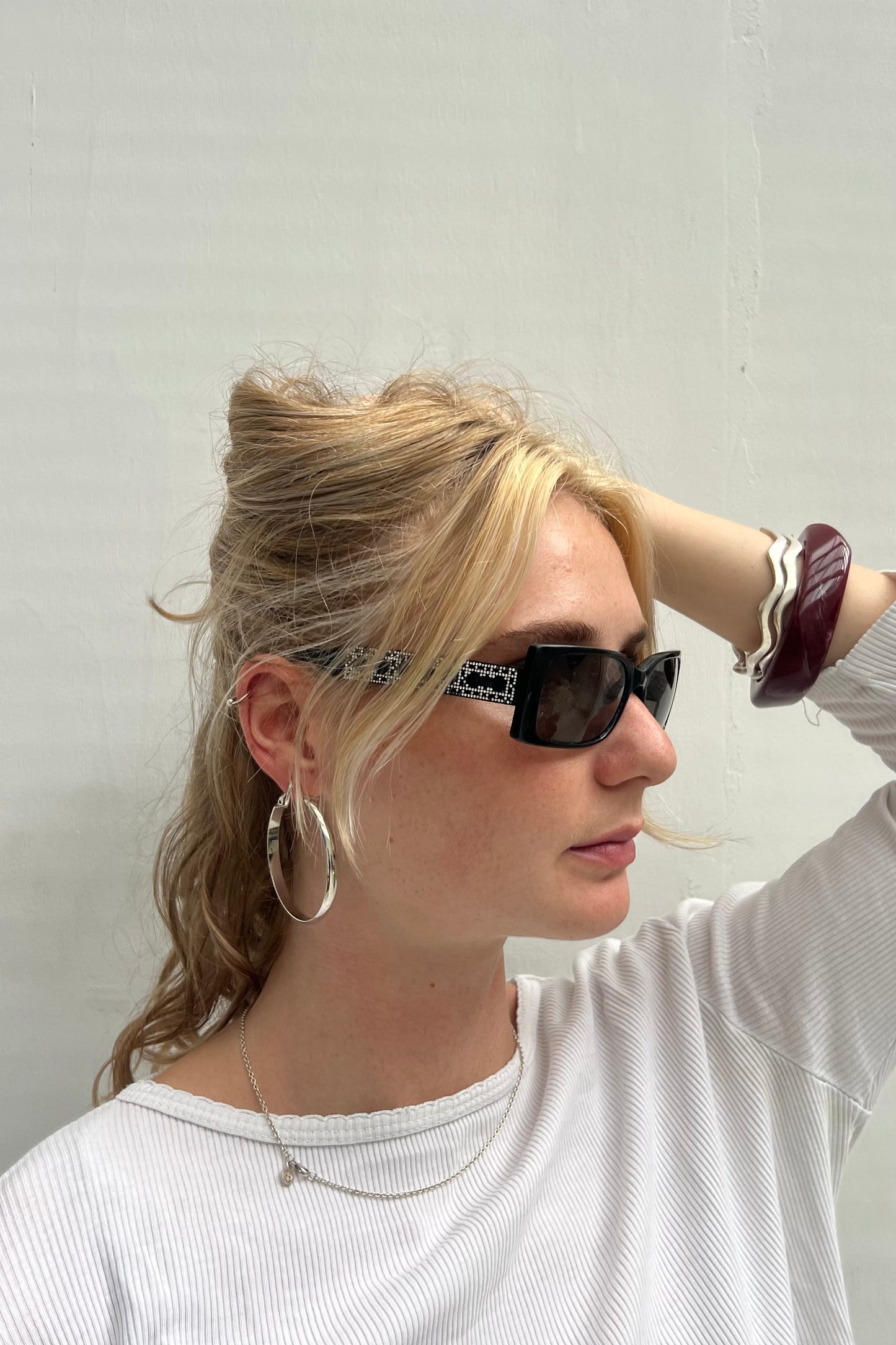 Vintage Black Strass Lady Sunglasses