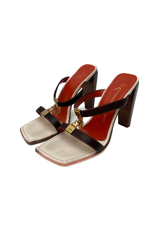 Vintage Gold Chain Detail Heels 38