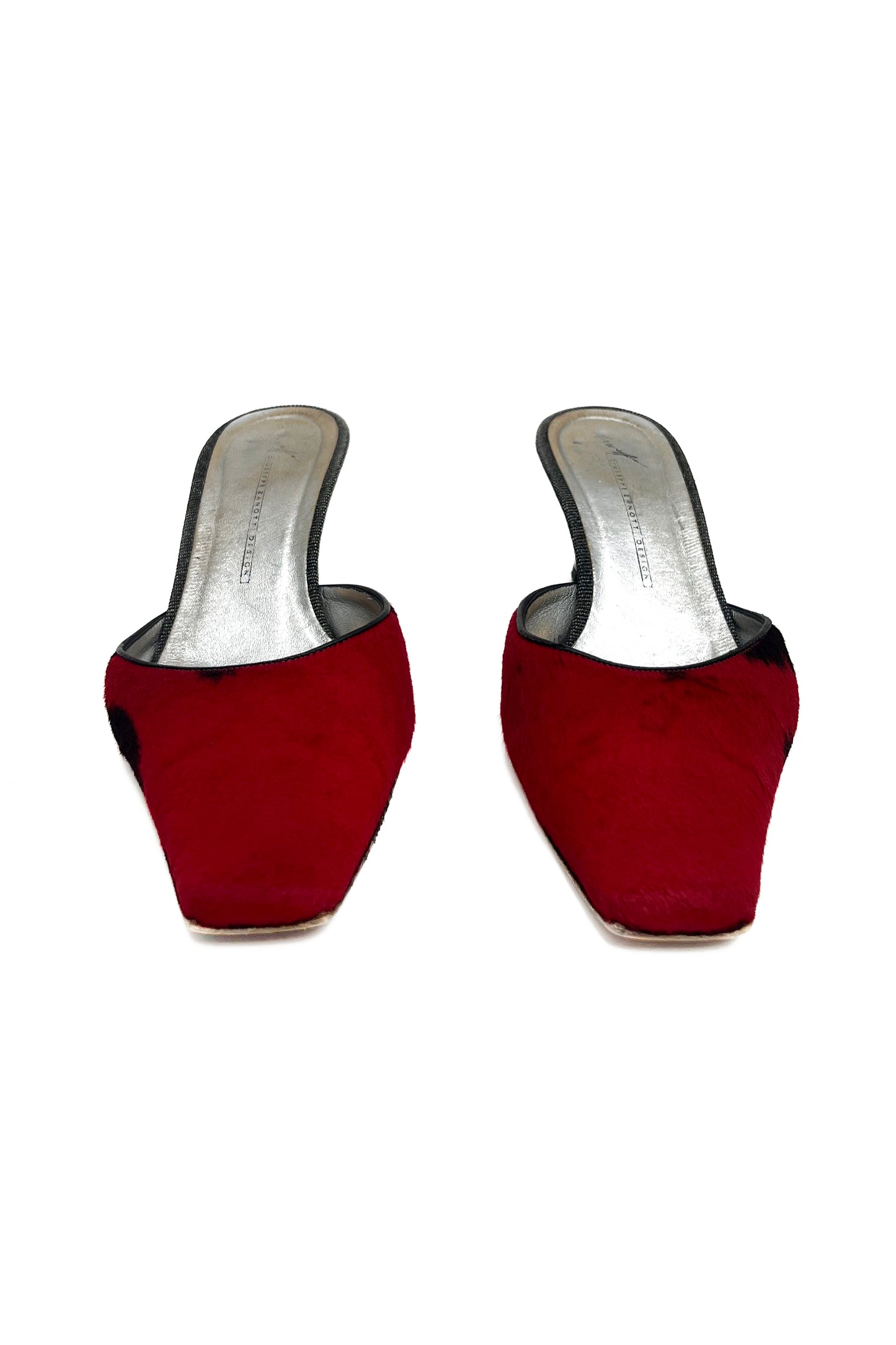 Vintage Red Ponyhair Mules 39,5