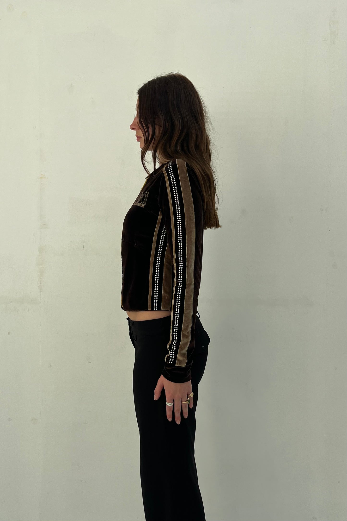 Vintage Chocolate Strass Velvet Cardigan