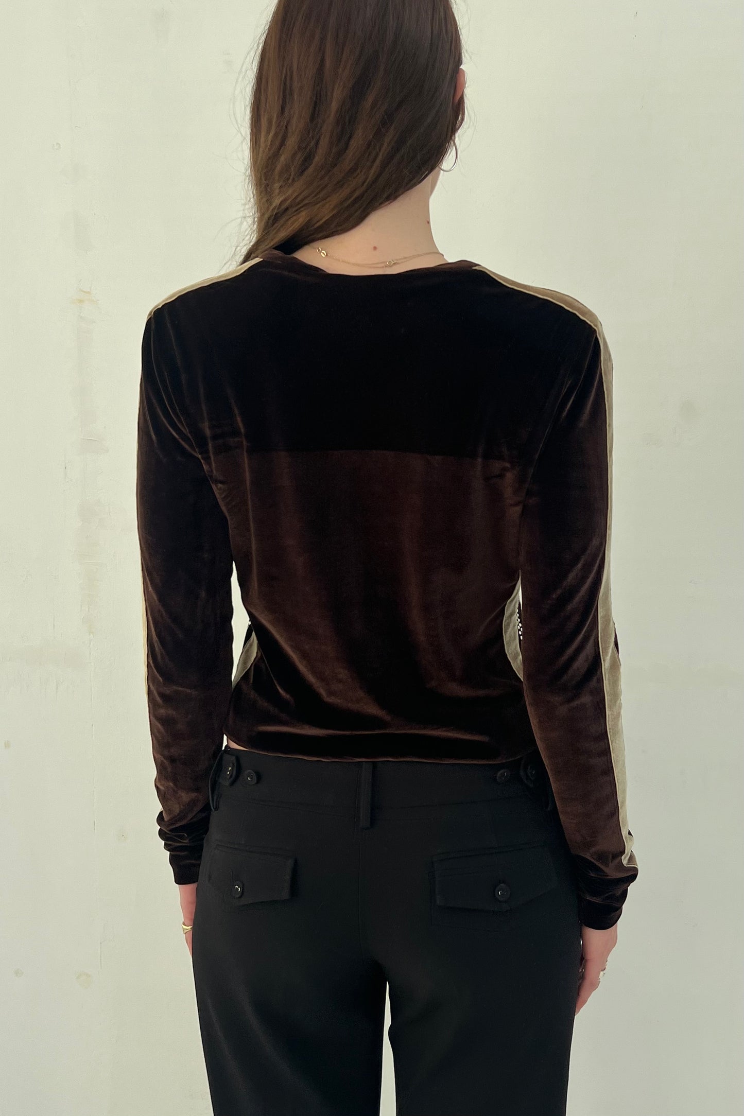 Vintage Chocolate Strass Velvet Cardigan