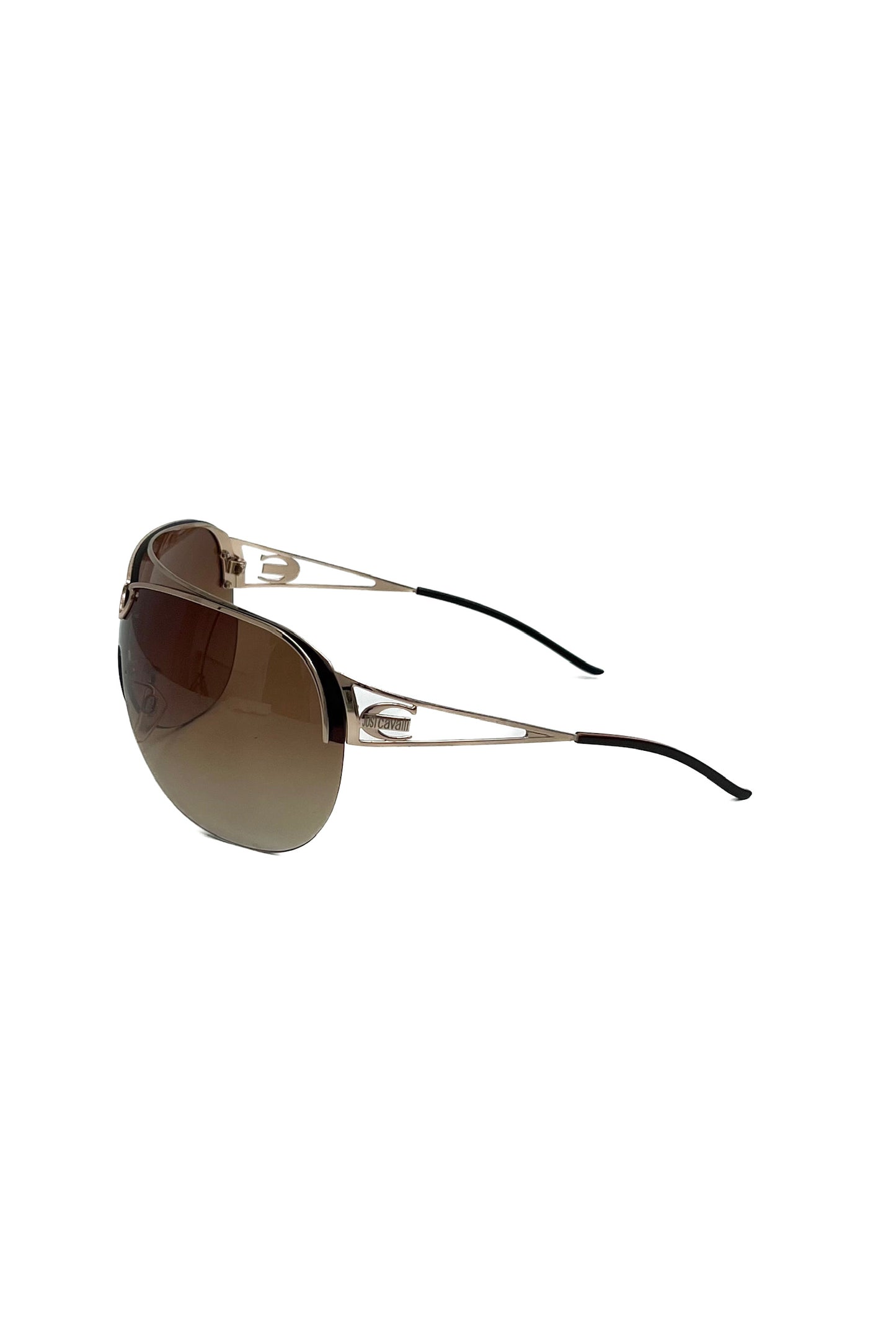 Brown & Gold Mini Heart Mask Sunglasses