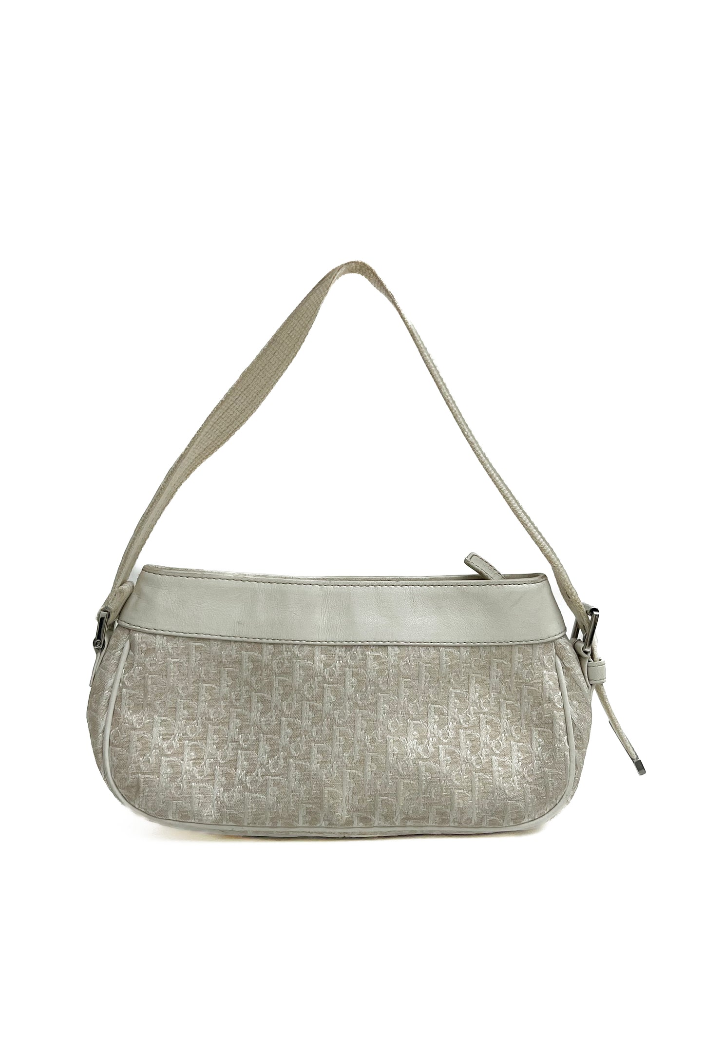 Vintage Cream & Silver Logo Mini Shoulder Bag