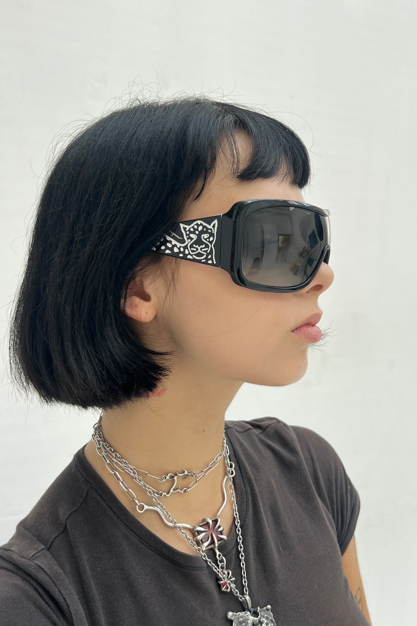 Vintage Ferragamo Panther & Zebra Mask Sunglasses