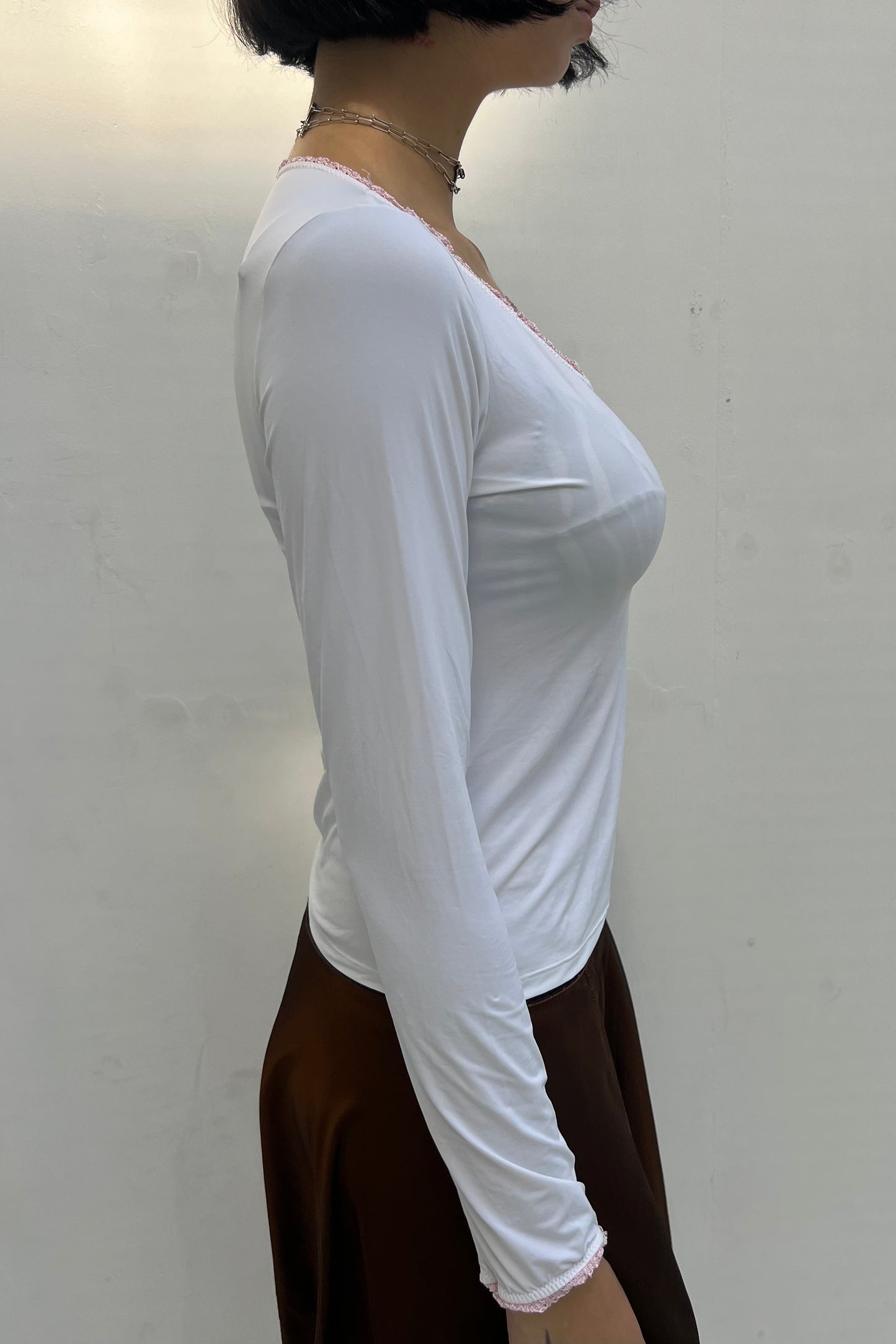 Vintage White Strass Logo Longsleeve