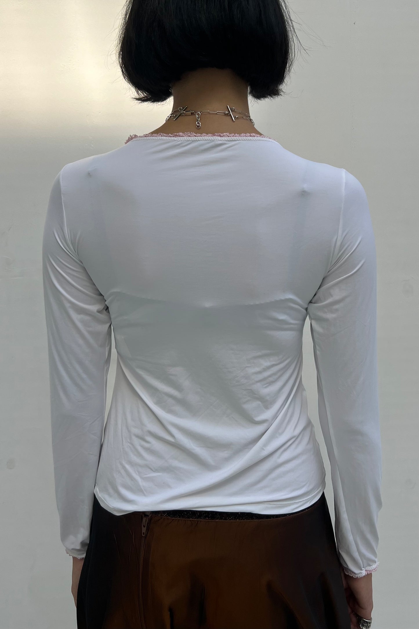 Vintage White Strass Logo Longsleeve