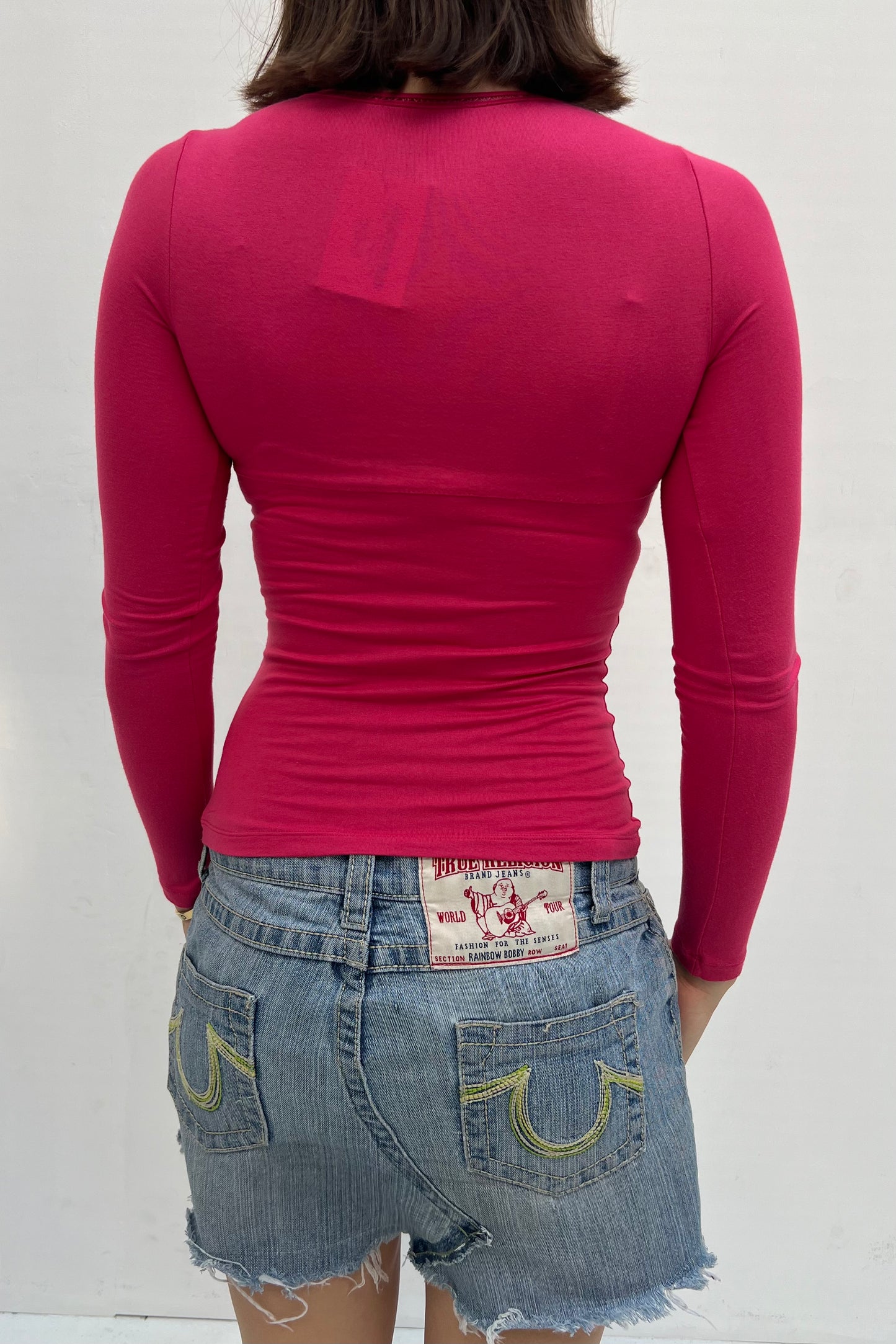 Vintage Hot Pink Strass Logo Longsleeve