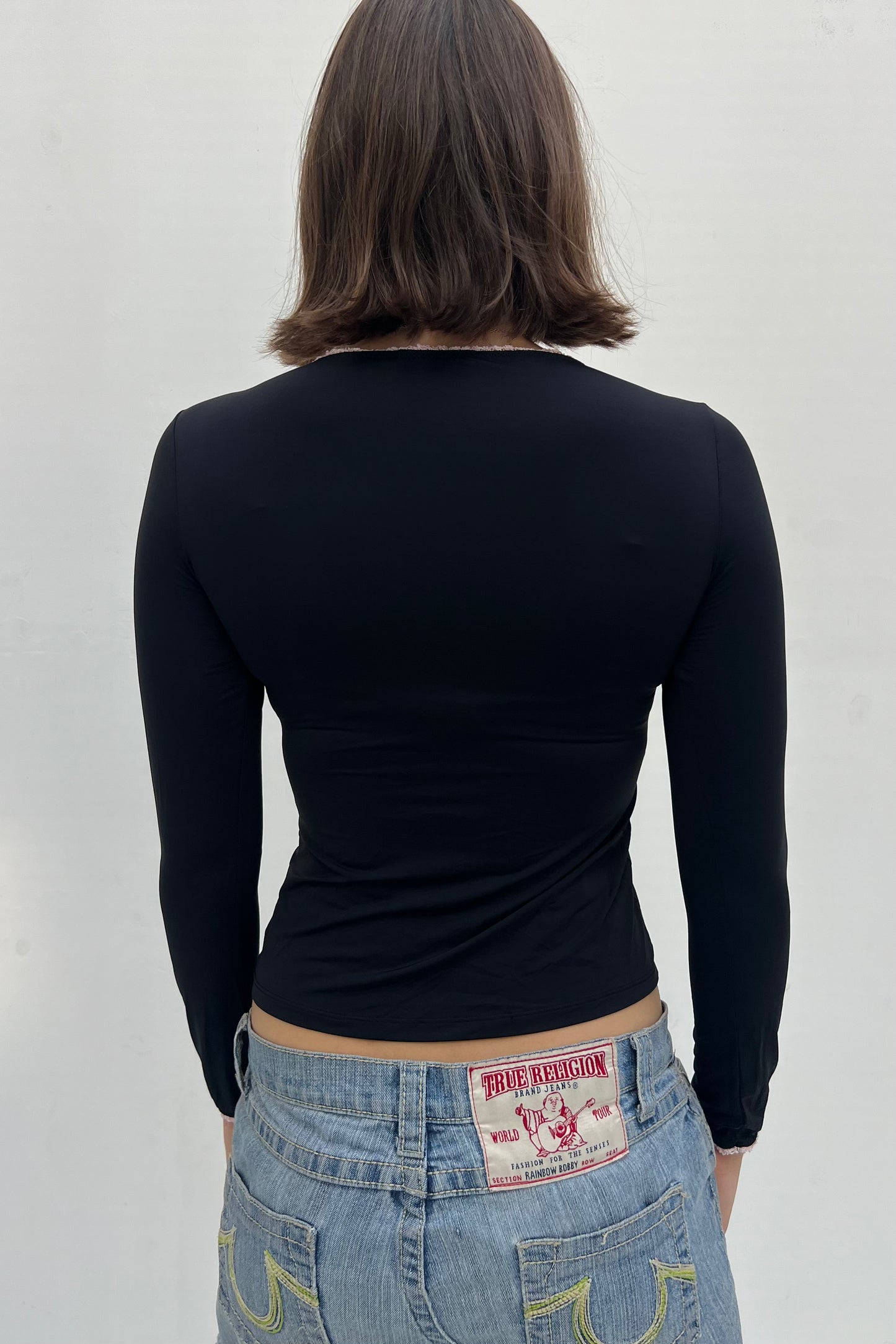 Vintage Black Strass Logo Longsleeve
