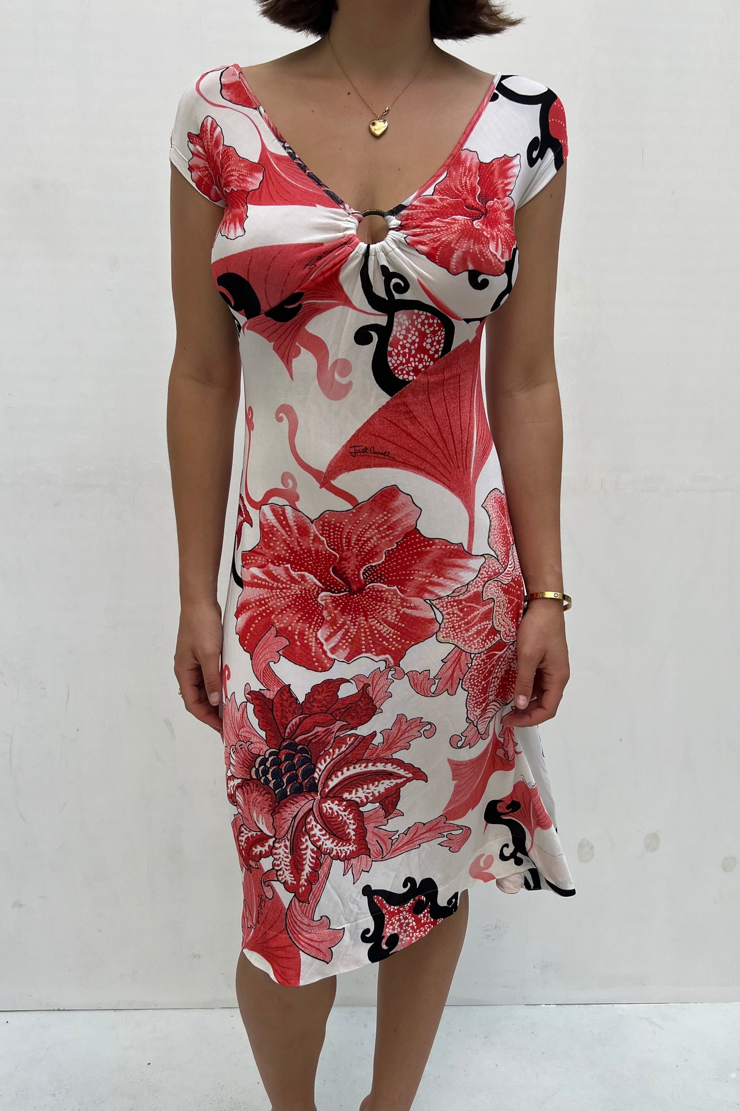 Vintage Coral Floral Dress
