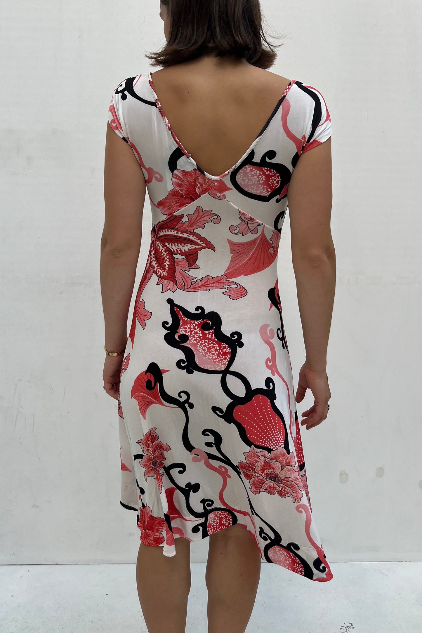 Vintage Coral Floral Dress