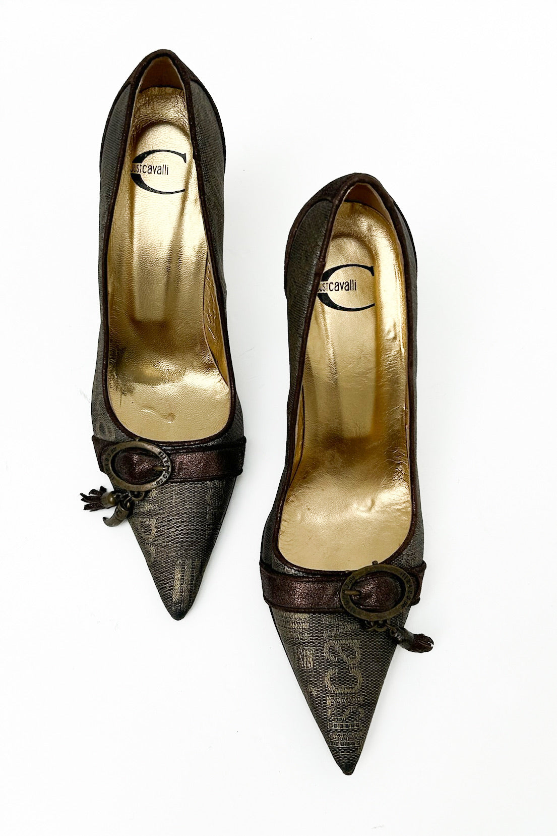Vintage Bronze Tiny Tassle Heels 38