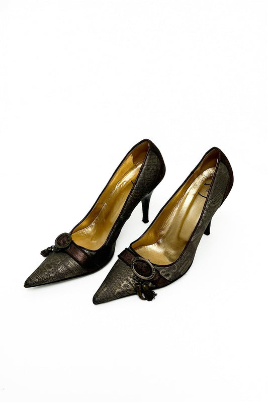 Vintage Bronze Tiny Tassle Heels 38