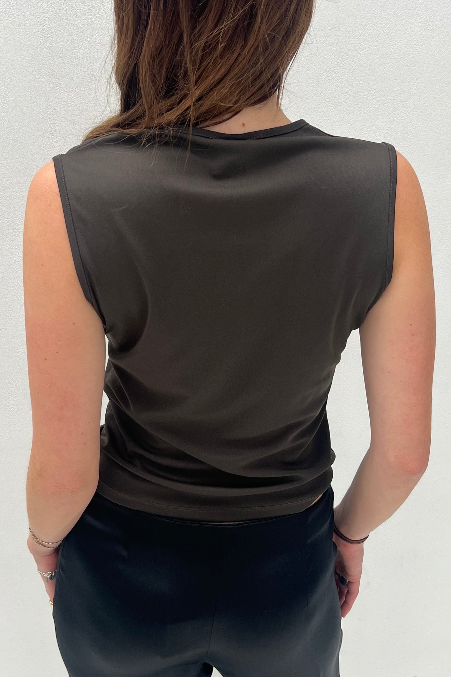 Vintage Brown Bronze Print Top