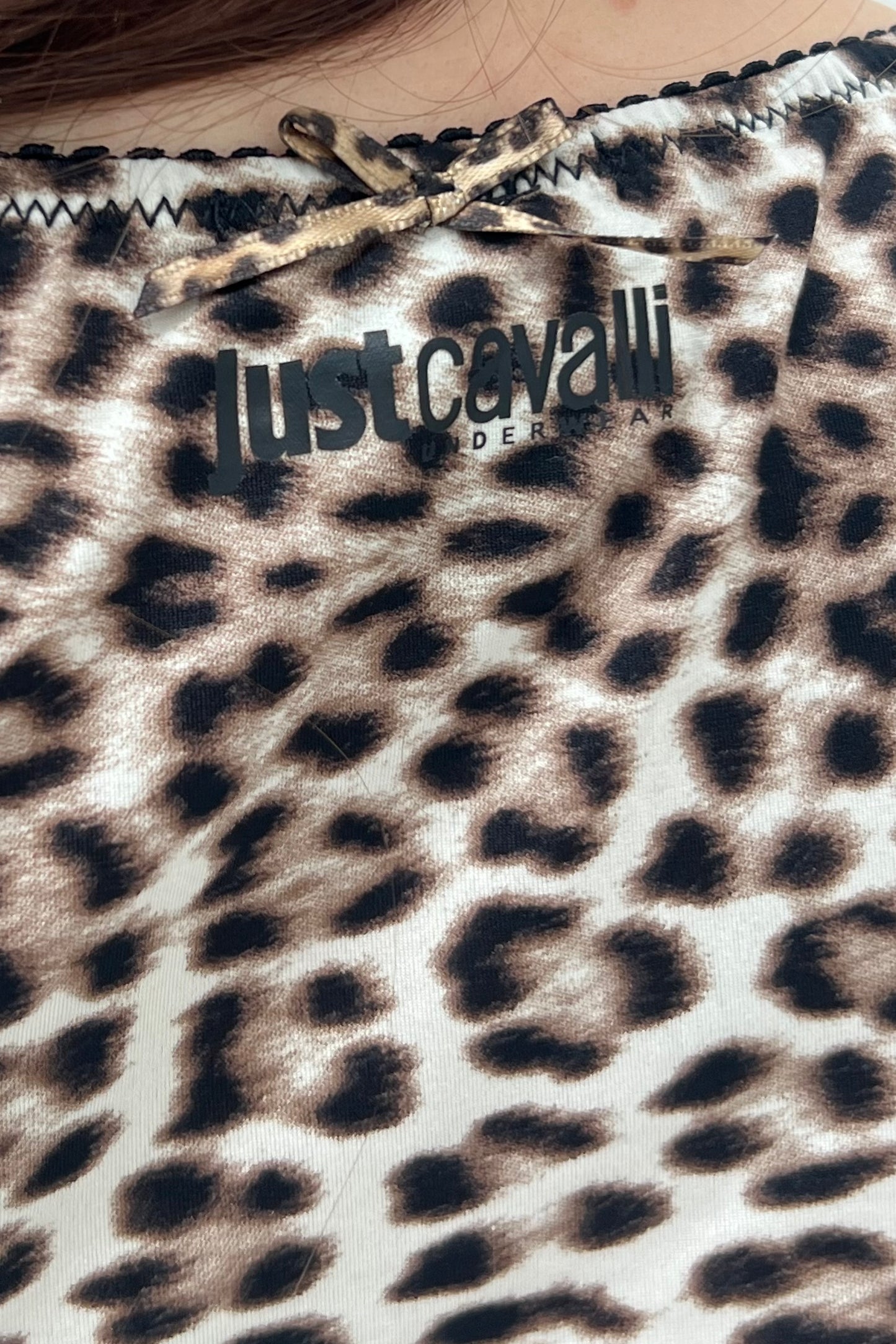 Vintage Leopard Black Lace Trim Tee