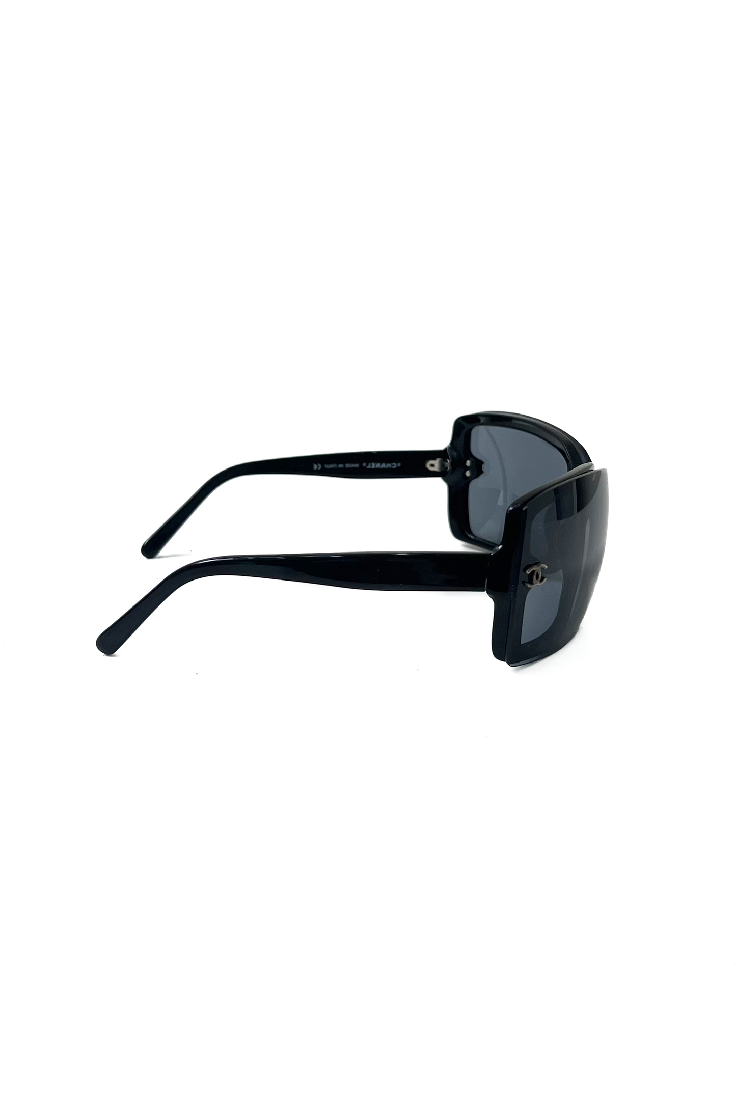 Vintage All Black Square Mask Sunglasses