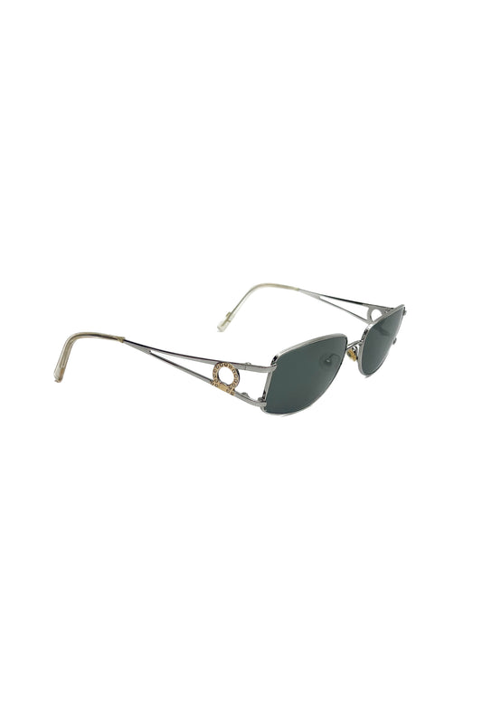 Vintage Strass Silver Frame Sunglasses