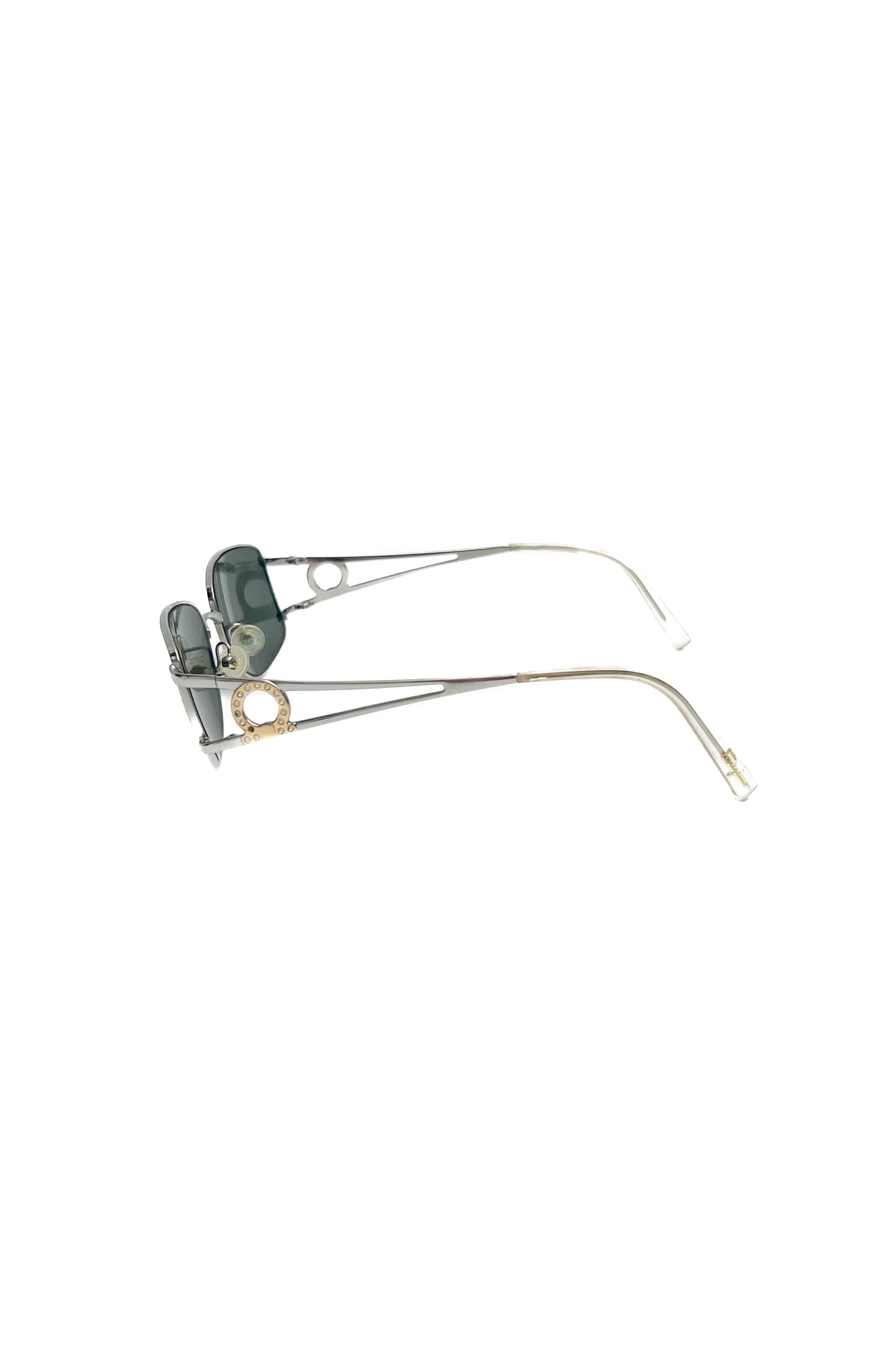 Vintage Strass Silver Frame Sunglasses