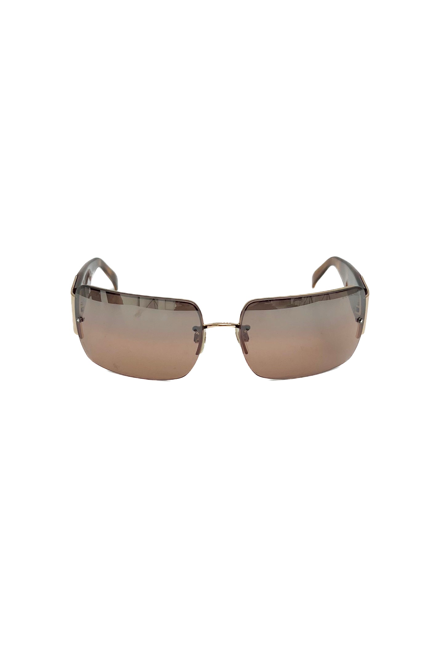 Vintage Golden Glow CC Strass Logo Sunglasses