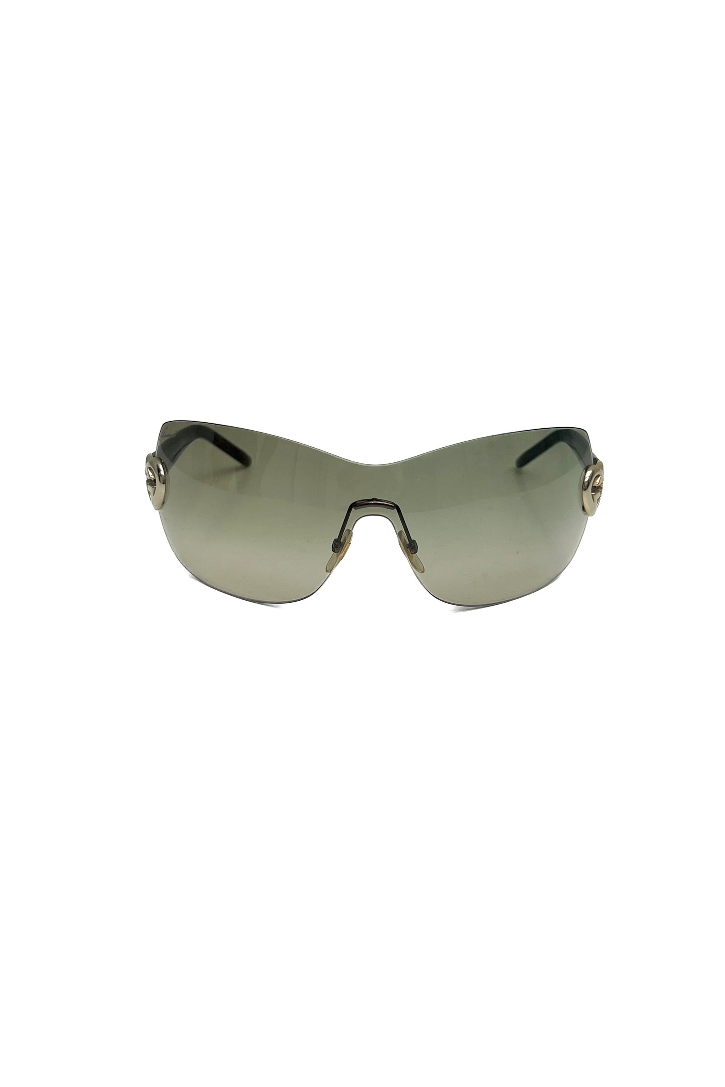 Vintage Tortoise Heart Logo Mask Sunglasses