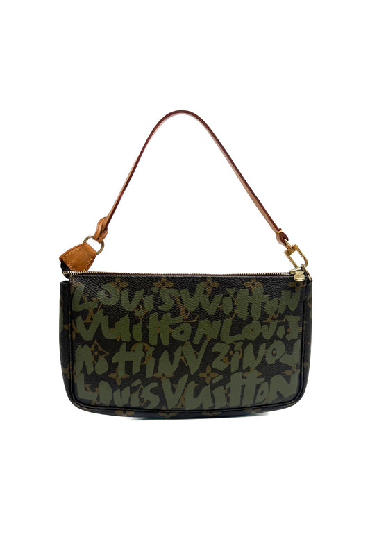 Vintage green Stephen Sprouse Graffiti Pochette
