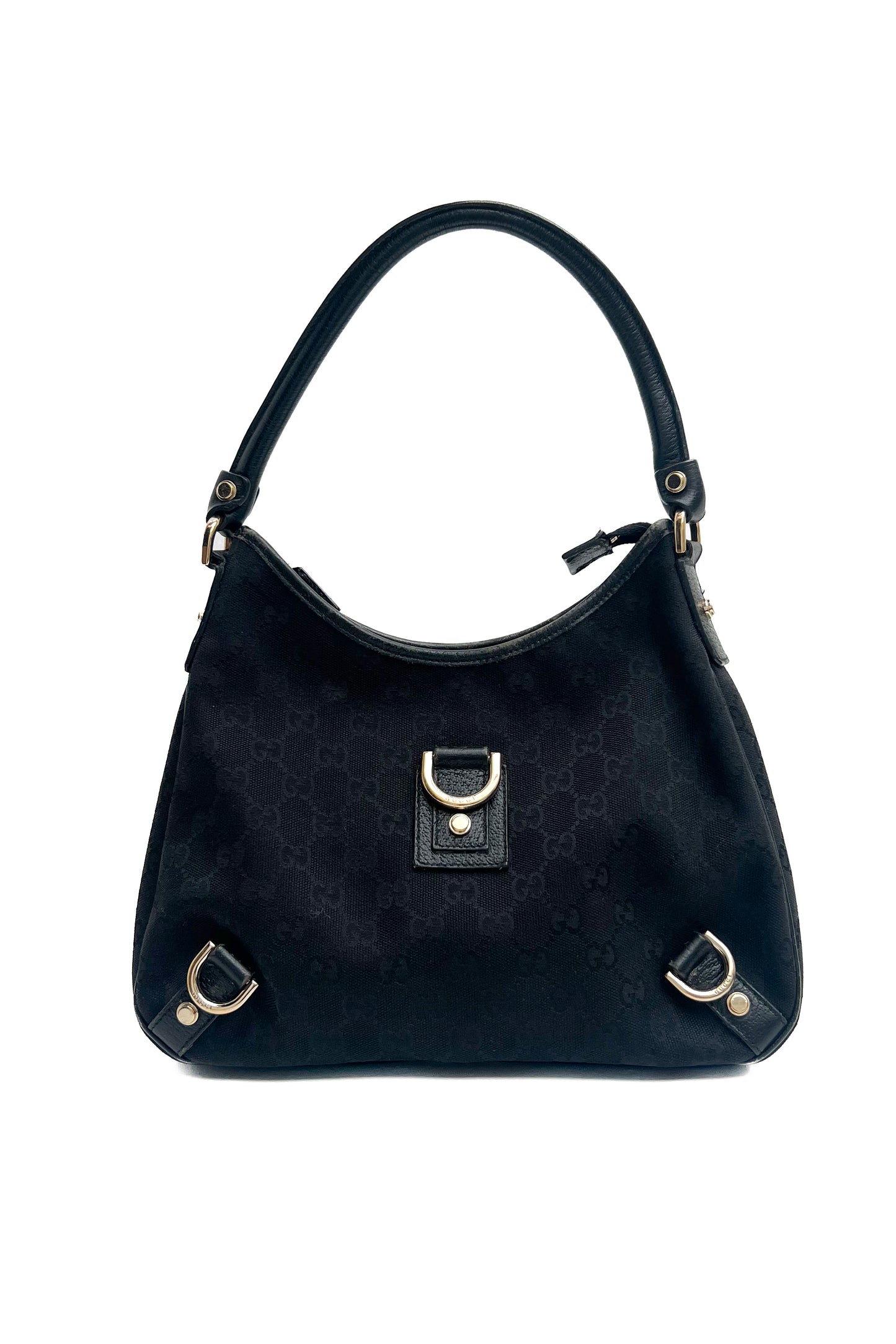 Vintage Black Abbey D-Ring Hobo Bag