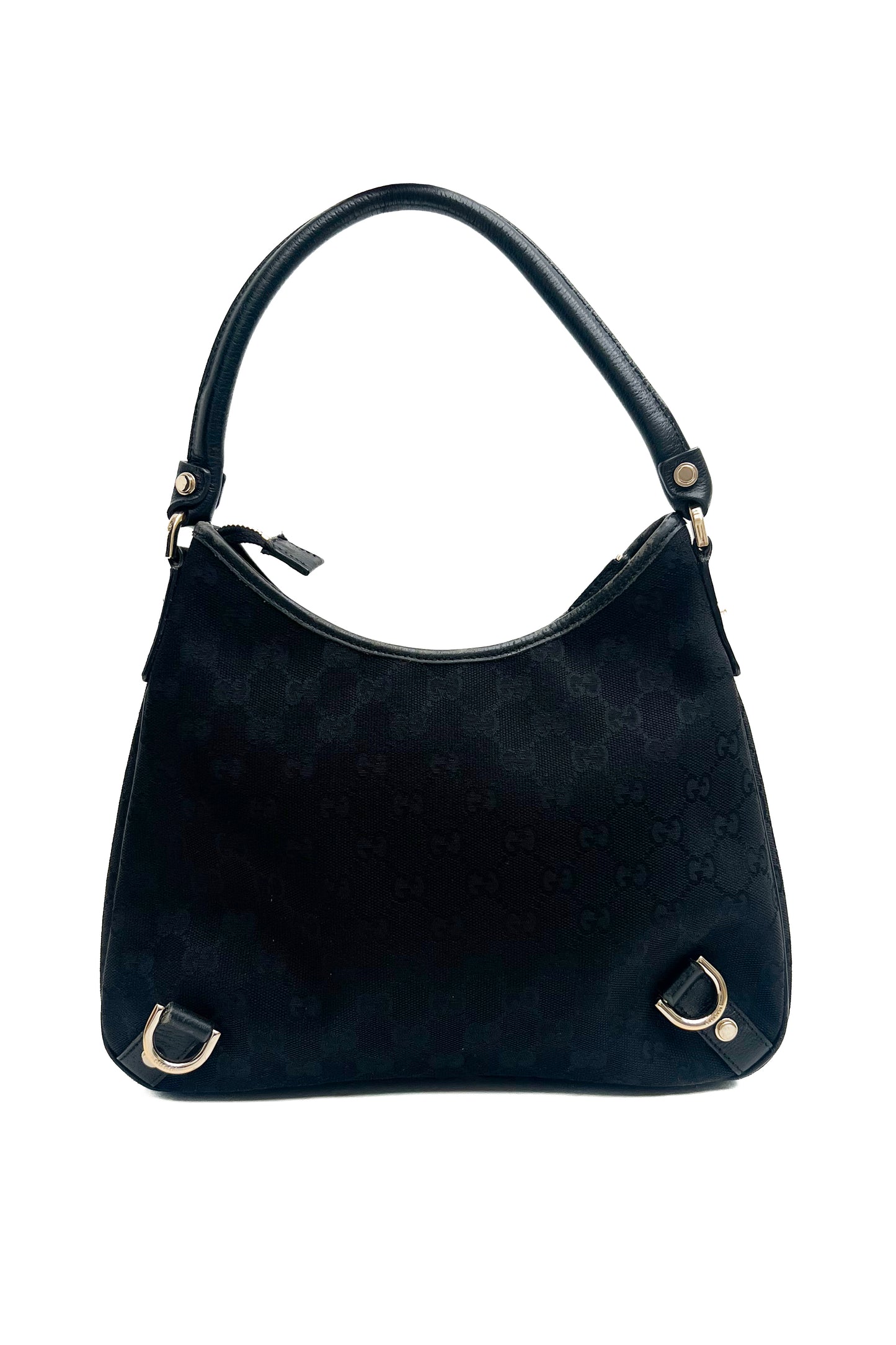 Vintage Black Abbey D-Ring Hobo Bag
