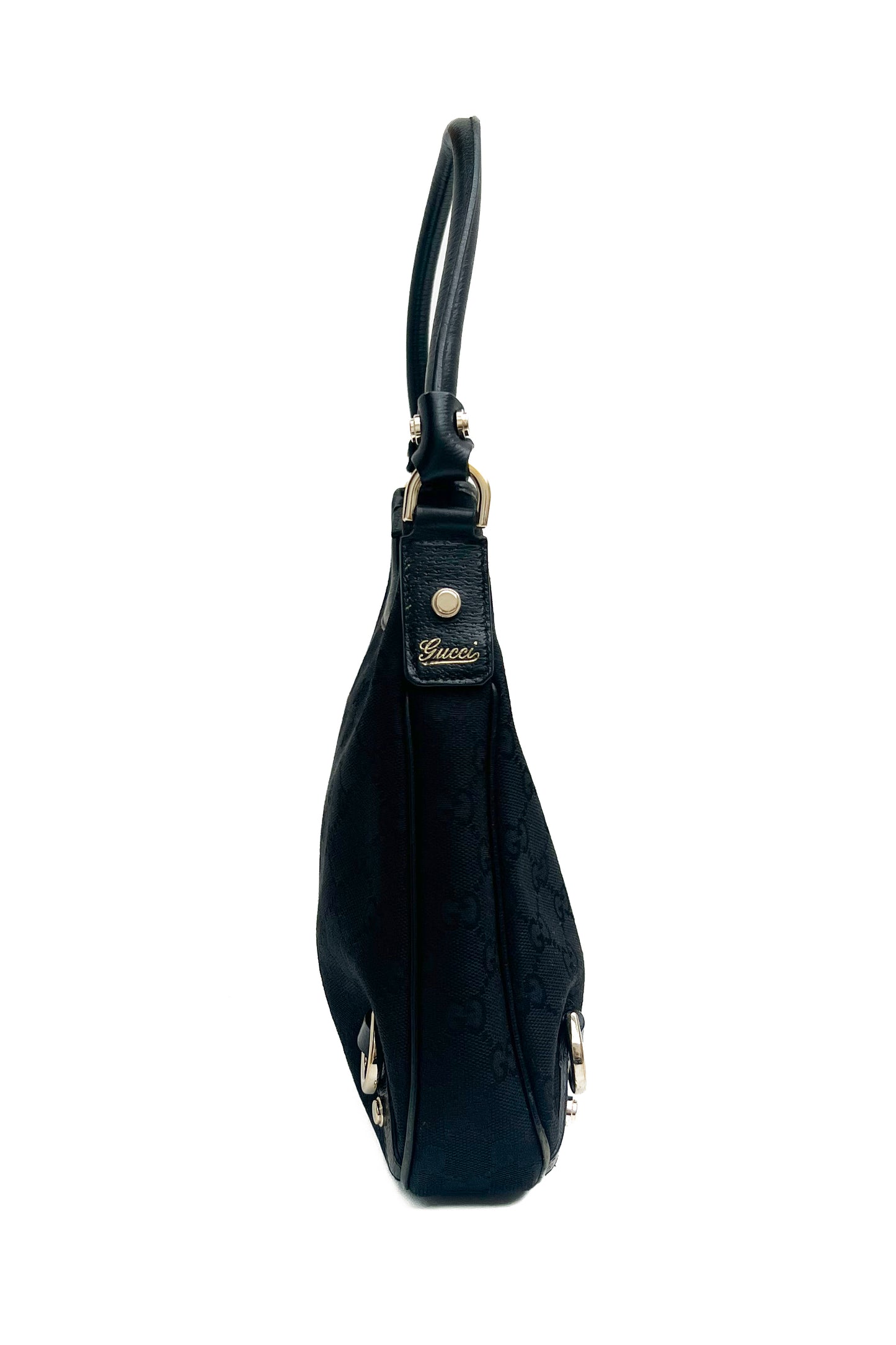 Vintage Black Abbey D-Ring Hobo Bag