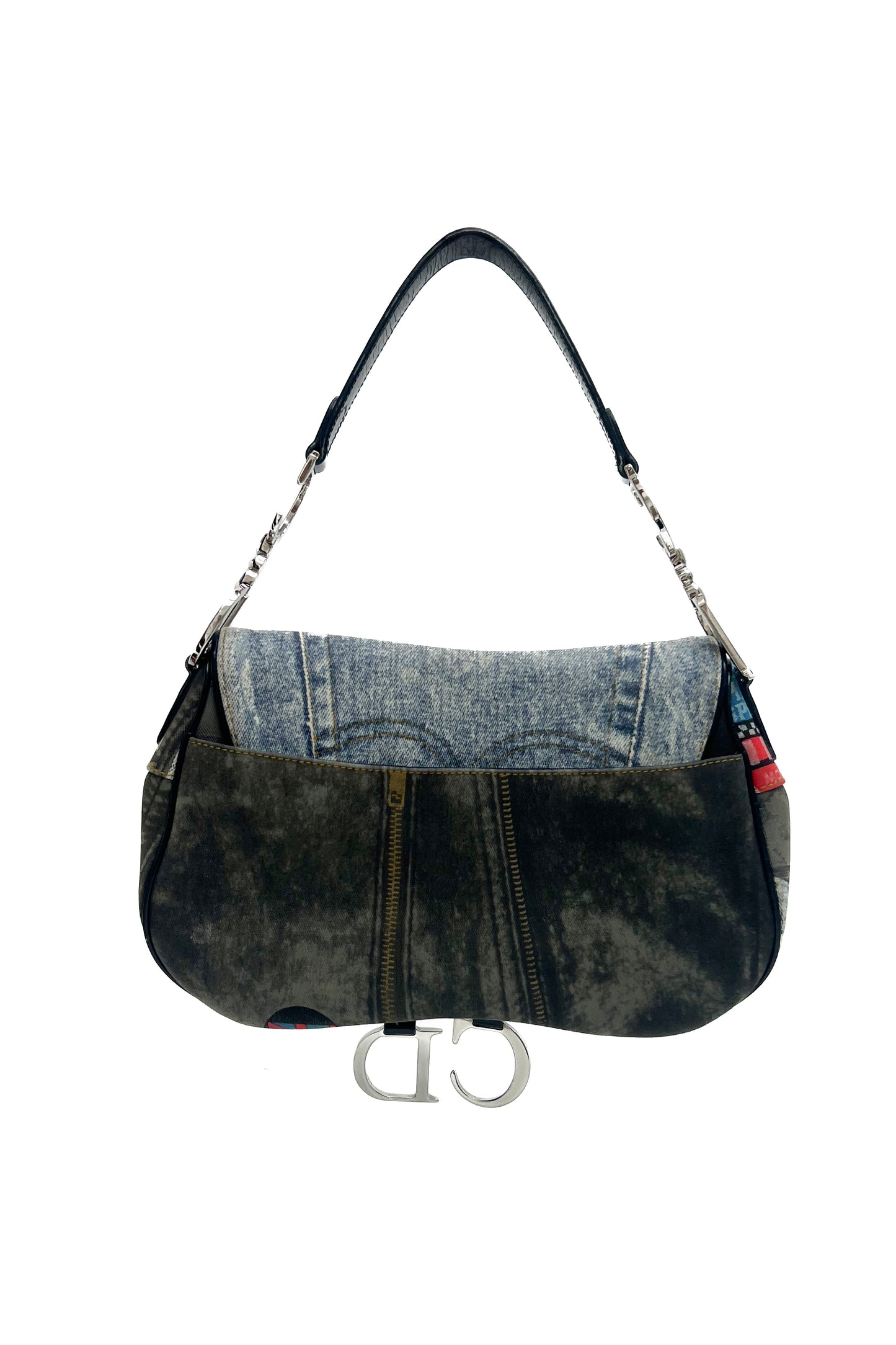 Vintage Denim Diorella Double Saddle Bag