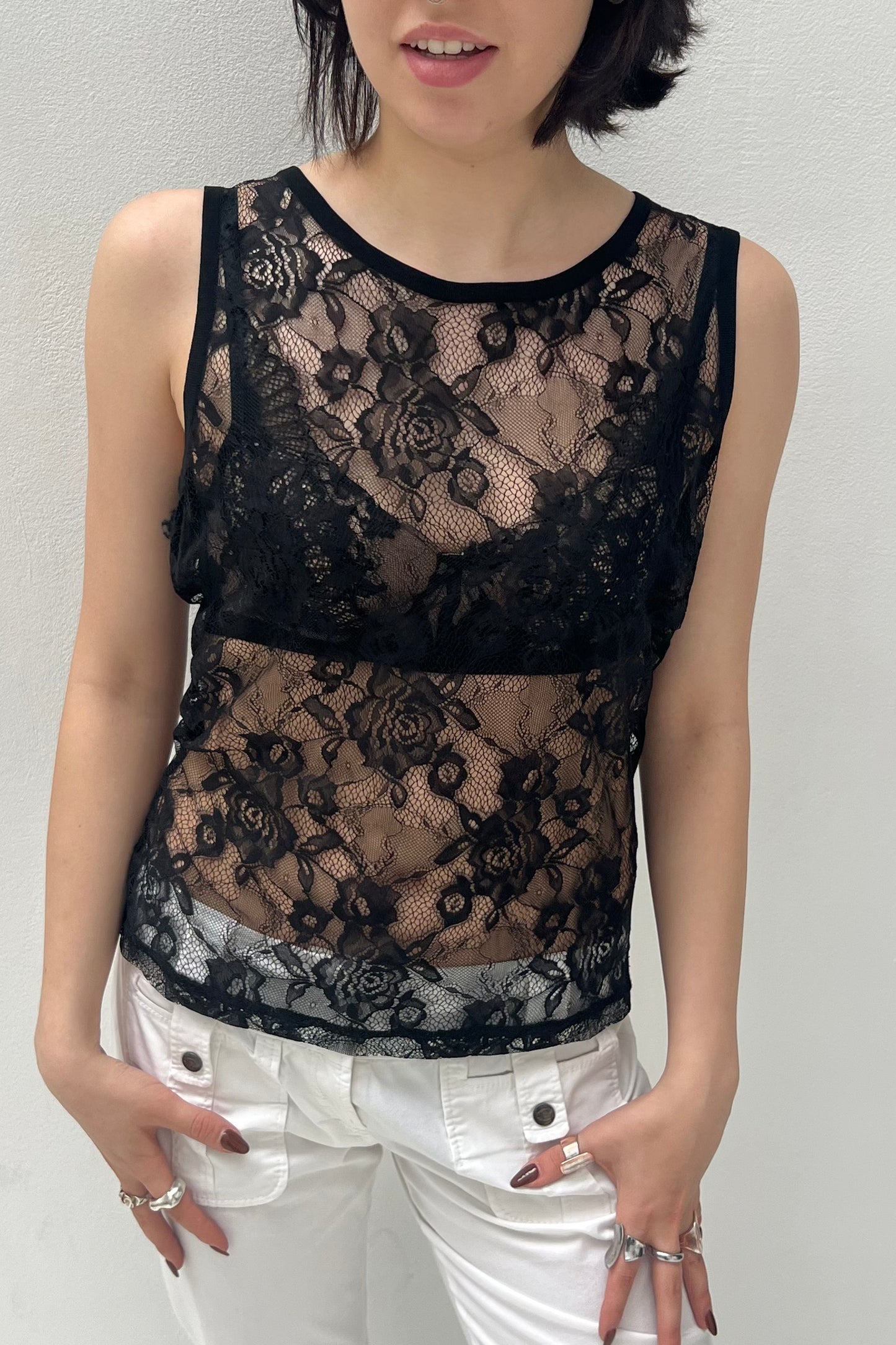 Vintage Black Lace Top